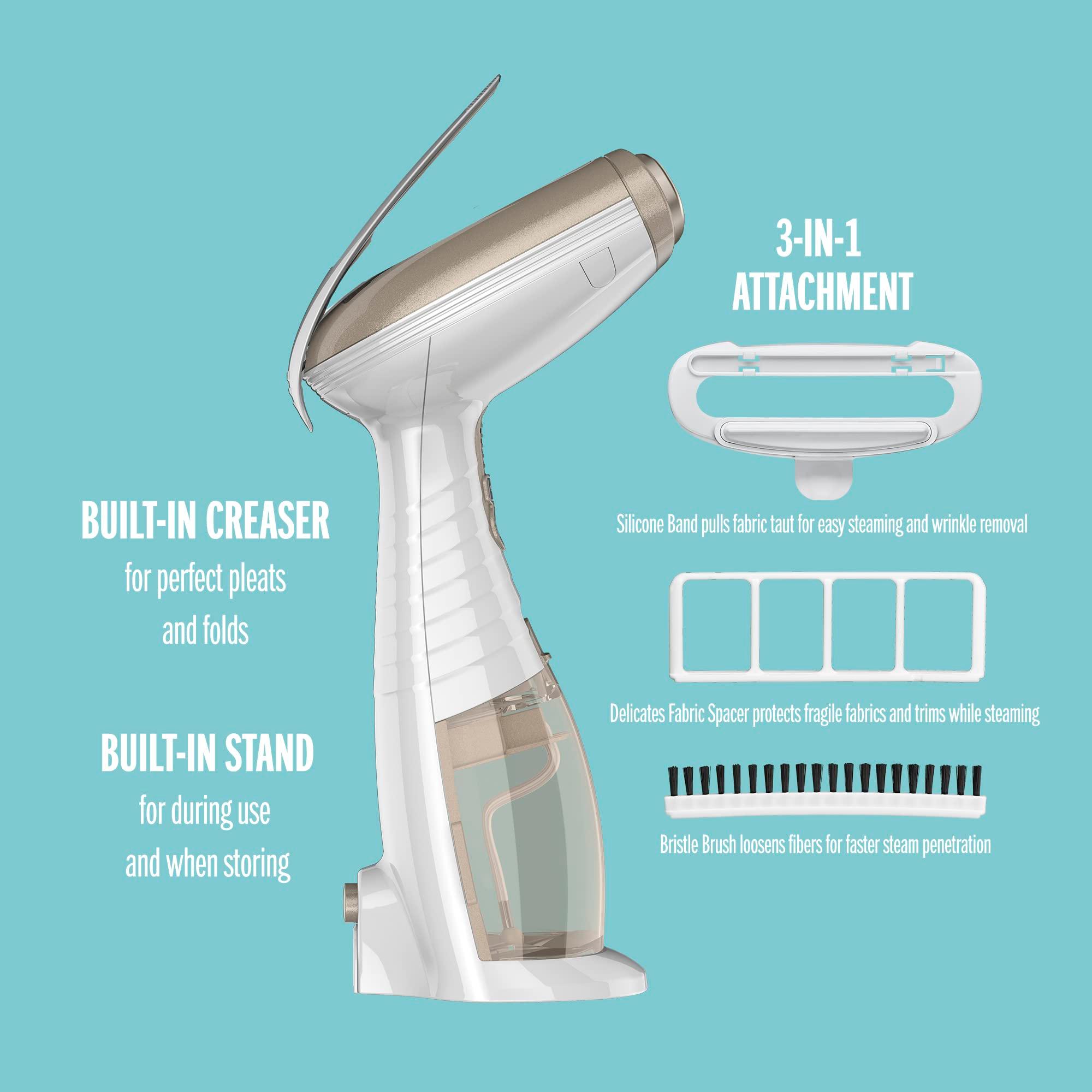 Conair Handheld Garment Steamer for Clothes, Turbo ExtremeSteam 1875W, Portable Handheld Design, Strong Penetrating Steam, White / Champagne - Image 5