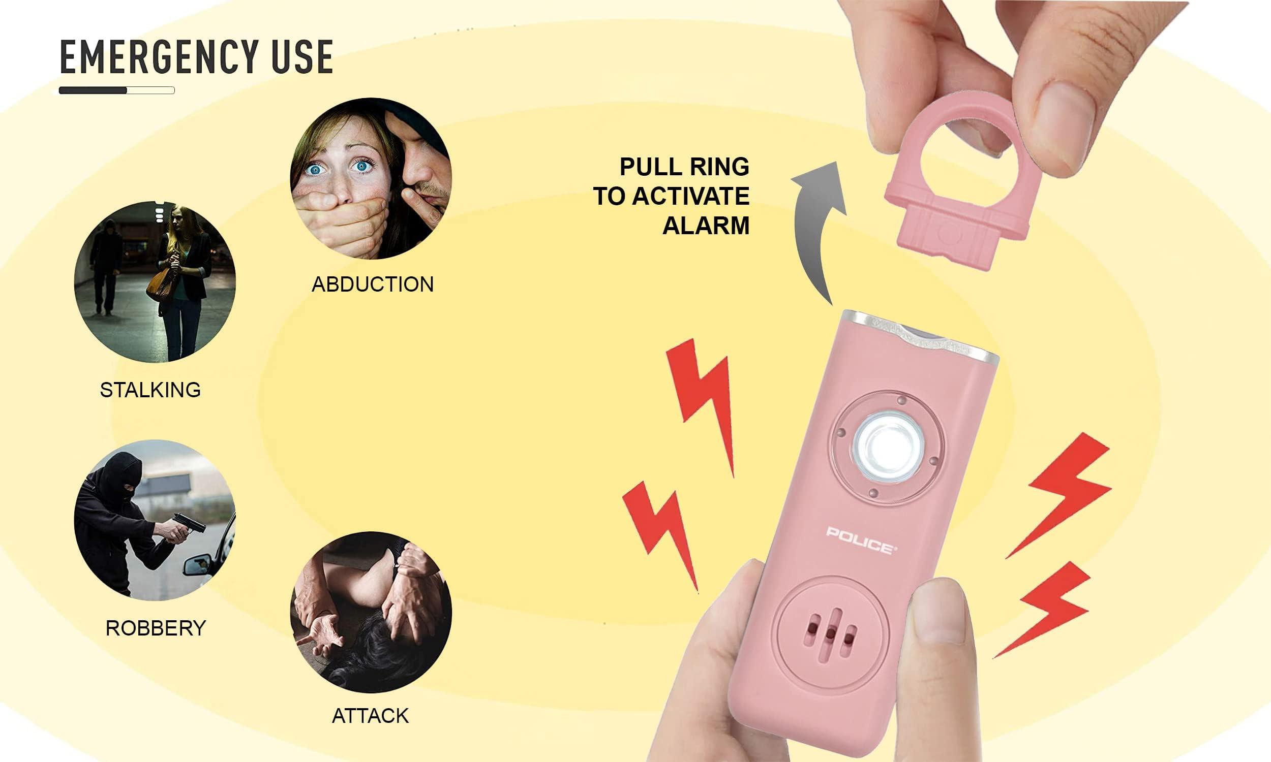 Personal Safety Alarm Keychain - Loud Self-Defense Emergency Alarm with Strobe Light for Women, Seniors & Kids - Rechargeable, Portable, Compact, Easy to Use - Protection for Travel & Outdoor, Pink - Image 4