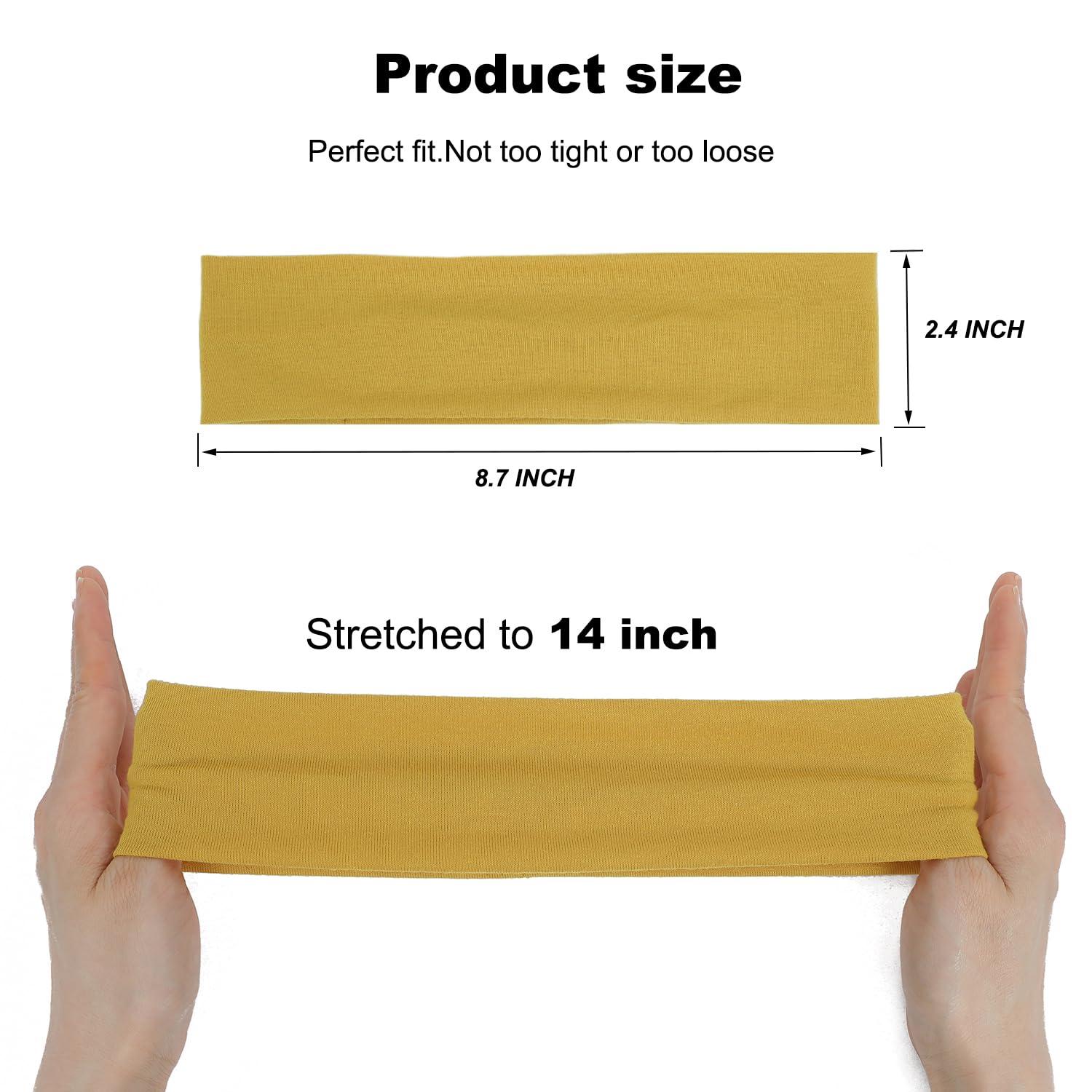9Pcs Headbands for women Non Slip Headband, Soft Elastic Hair Bands for Women's Hair, Fashion Cotton Cloth Stretchy Sweat Bands Headbands for Sports, Makeup, Gym, Running, Yoga, Workout (9Colors-A) - Image 2