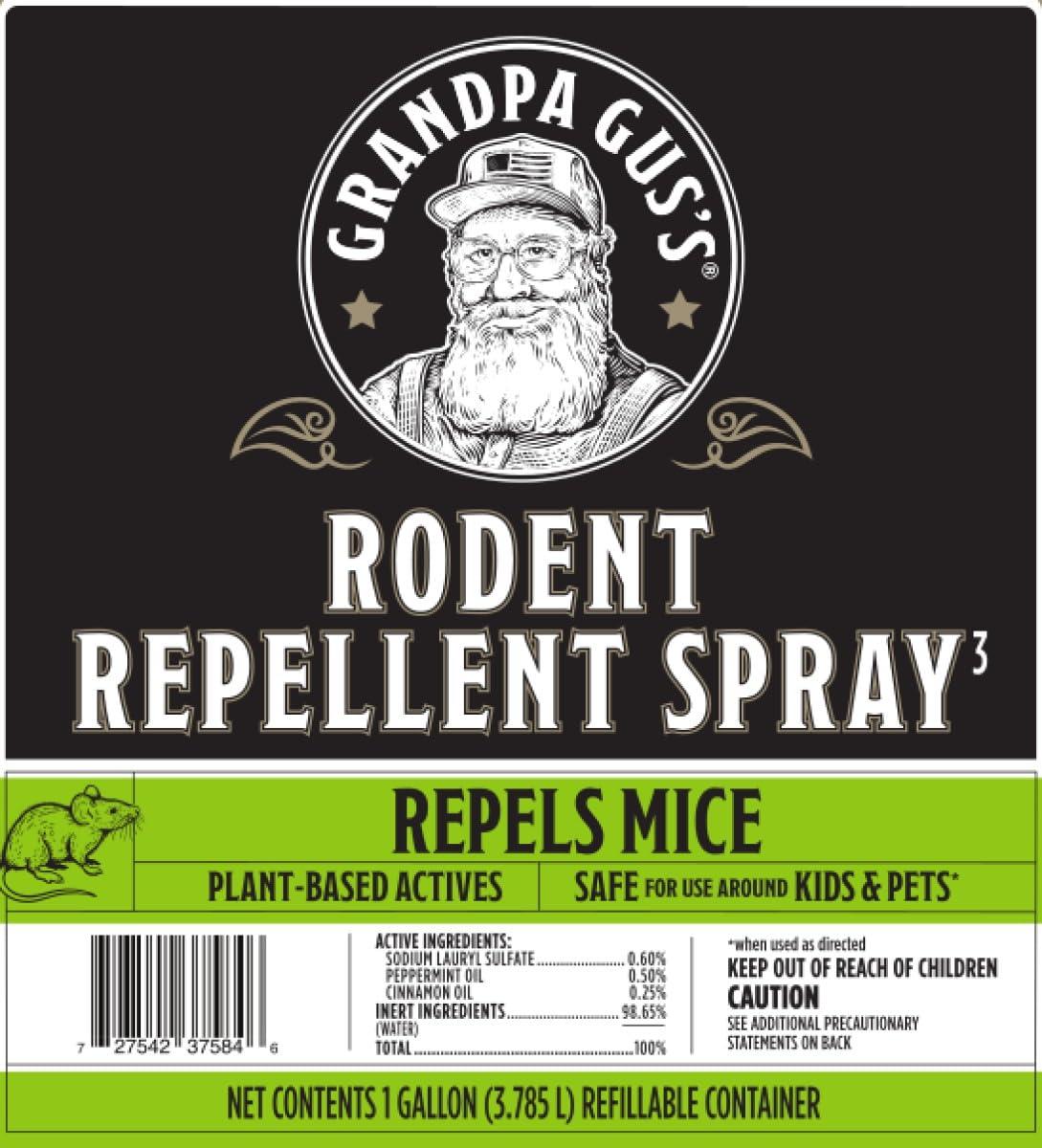Grandpa Gus's Rodent Repellent Spray with Sprayer, Natural Peppermint & Cinnamon Oils Repel Mice and Stop Rats, 1 Gallon (Pack of 1) - Image 6