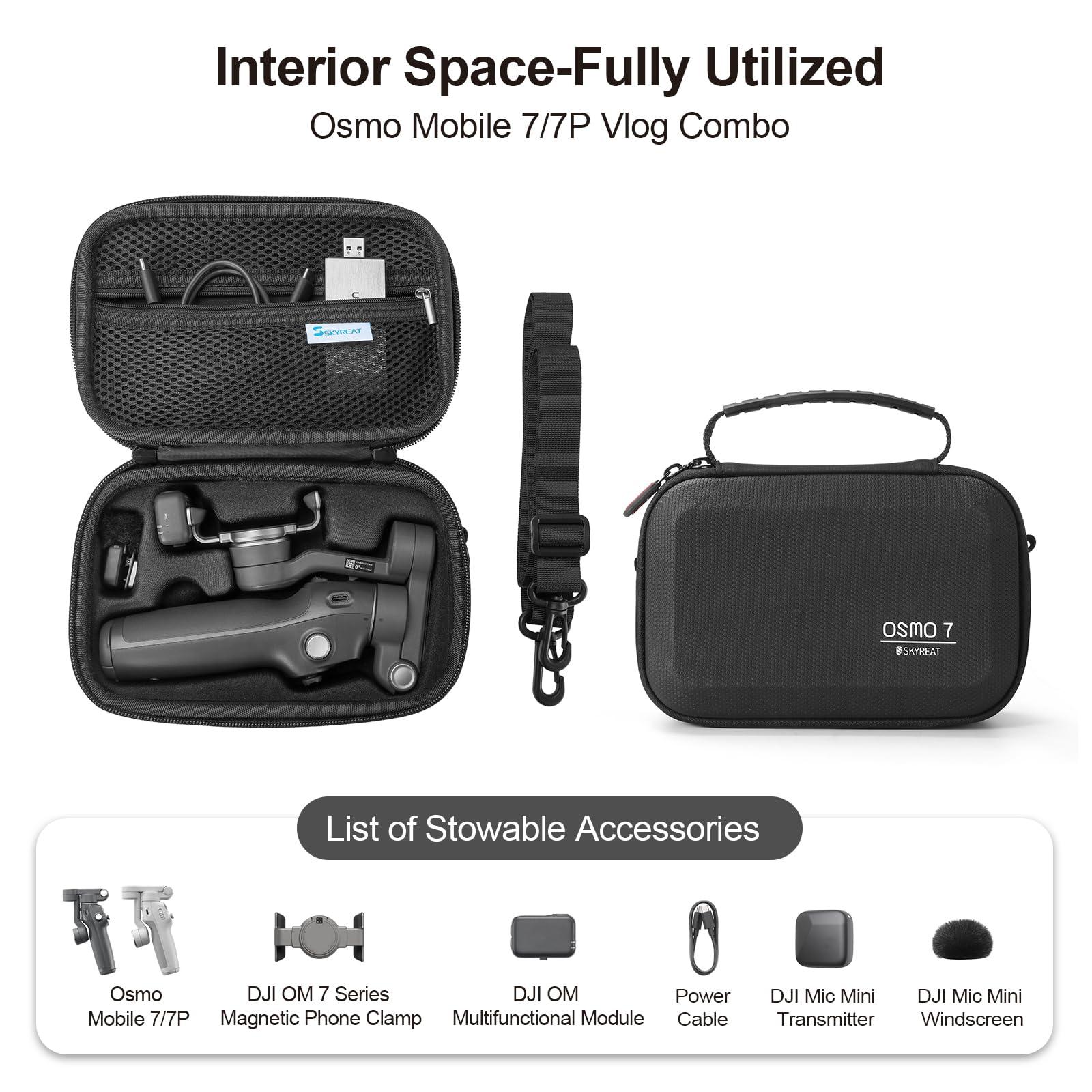 Skyreat Osmo Mobile 7P Case,PU Leather Portable Storage OM 7P Case Shoulder Bag for DJI OM 7 /7P Smartphone Gimbal Stabilizer Accessories - Image 2