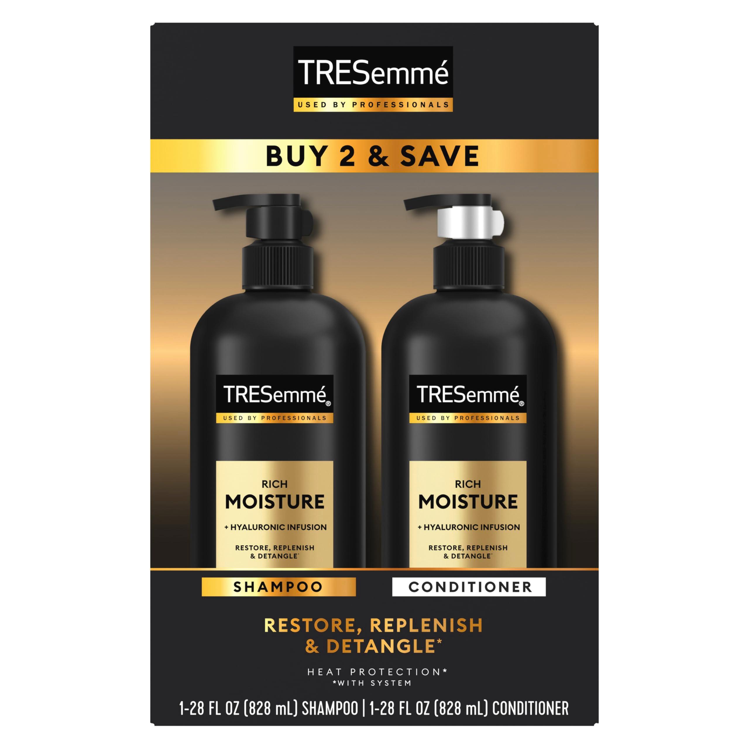 TRESemmé Rich Moisture Shampoo and Conditioner 2 Count Rich Moisture for Dry Hair Formulated With Vitamin E and Biotin 28 oz - Image 2