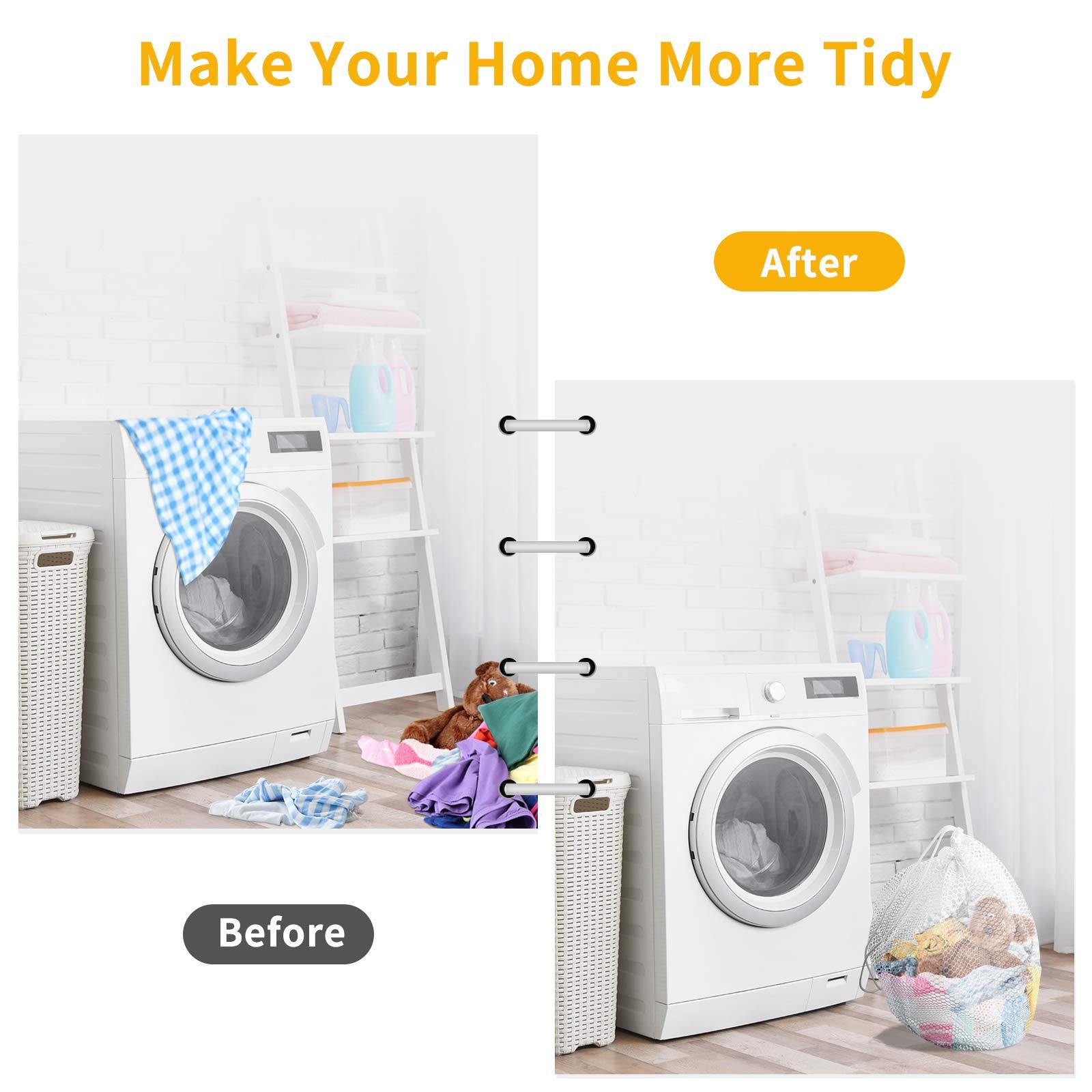 FIMOOR 4PCS Mesh Laundry Wash Bag White Drawstring Washing Machine Bag,Large Size 20×24inch for Clothes, Beddings,Curtain,Tablecloth - Image 5