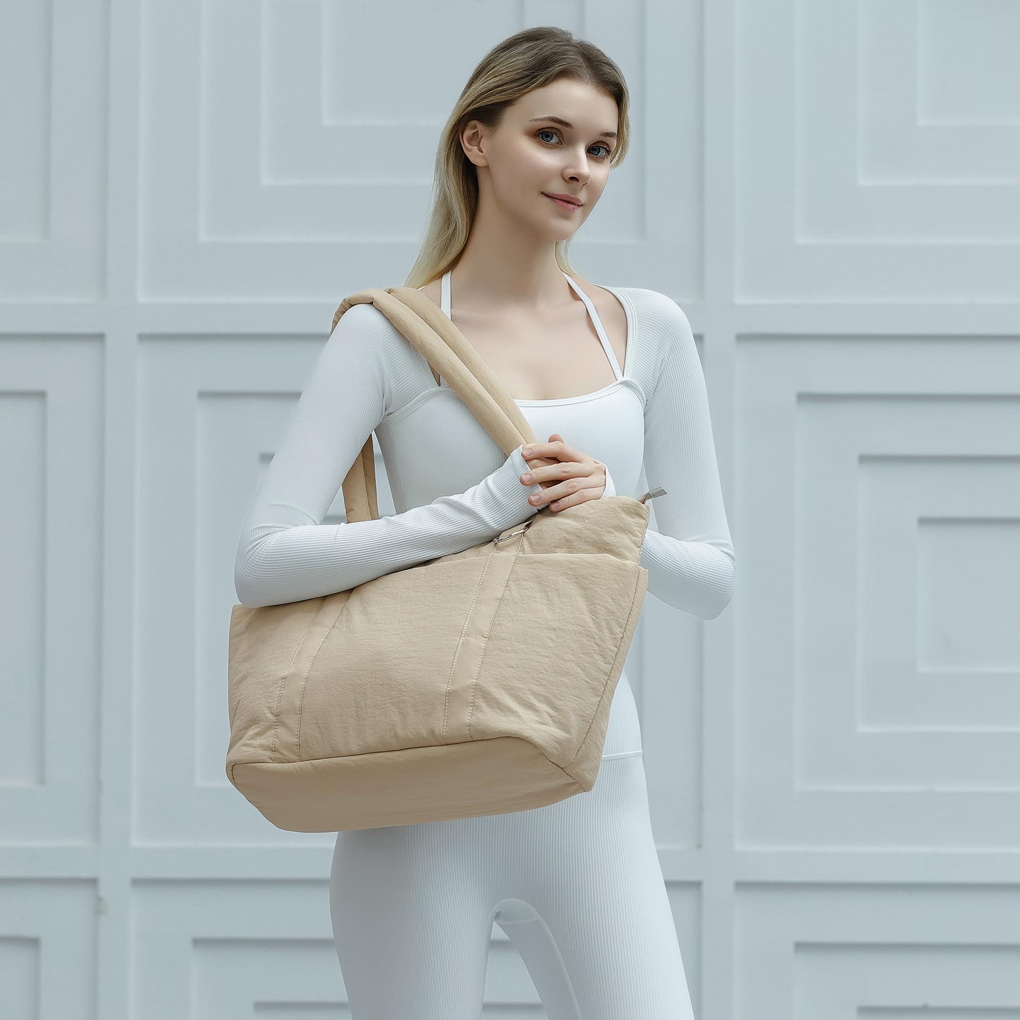 Herald Multi Pocket Tote Bag for Women, Large Puffy Shoulder Purse Handbag with Compartments for Travel,Work,GYM - Image 8
