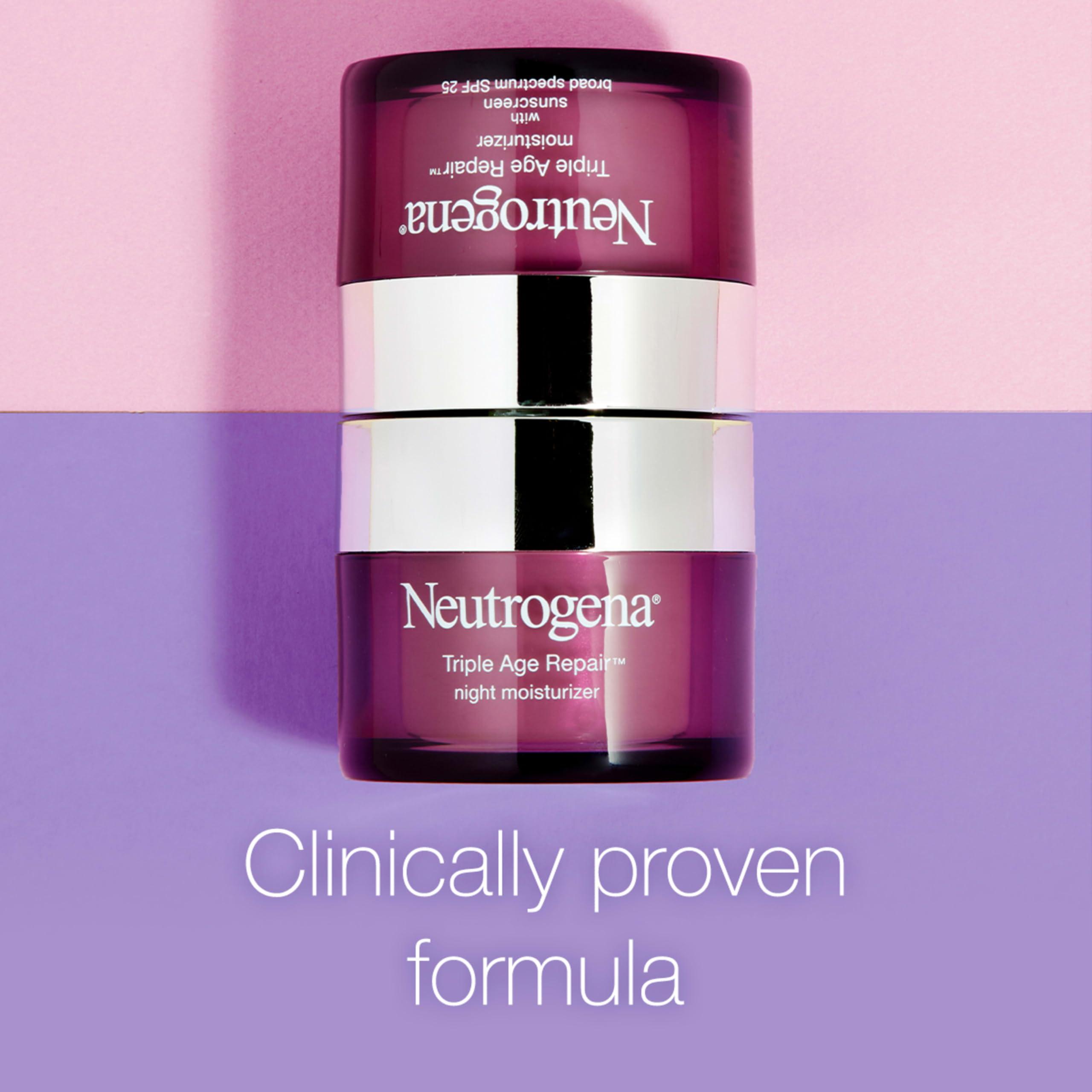 Neutrogena Triple Age Repair Night Cream, 1.7oz Jar, Anti-Aging Face Cream, Face Moisturizer For Women & Men, Hydrating Night Face Moisturizer for Even Skin Tone & Firming, Vitamin C - Image 4