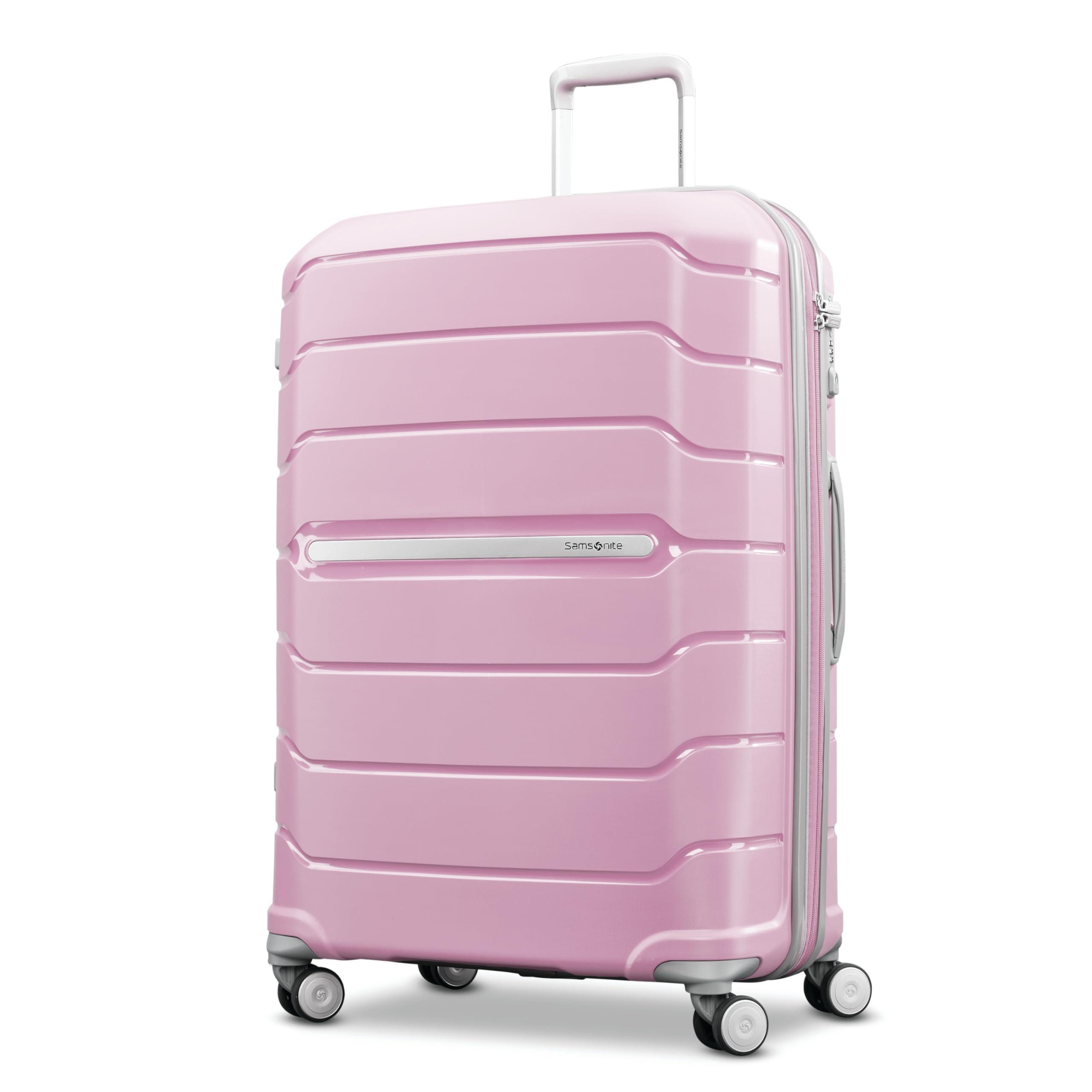 Samsonite Freeform 28-Inch Large Luggage with Dual 360° Spinner Wheels - Checked Suitcase - TSA Lock, Airline-Approved - Lightweight Durable Polypropylene Expandable Hardshell - Pink Rose