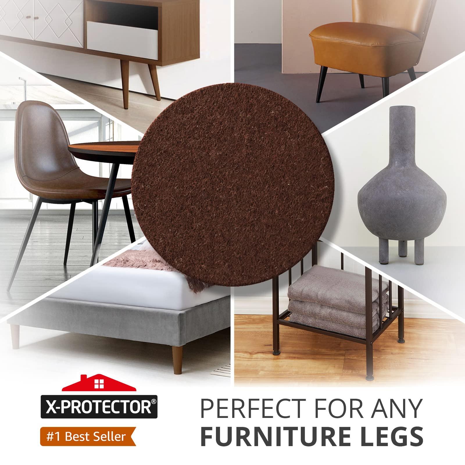 X-PROTECTOR Felt Furniture Pads - 24 PCS 2" - Felt Pads Floor Protectors - Chair Felt Pads - Felt Pads for Furniture Feet - Furniture Pads for Hardwood Floors - Protect Your Floors! (Brown, Round) - Image 3