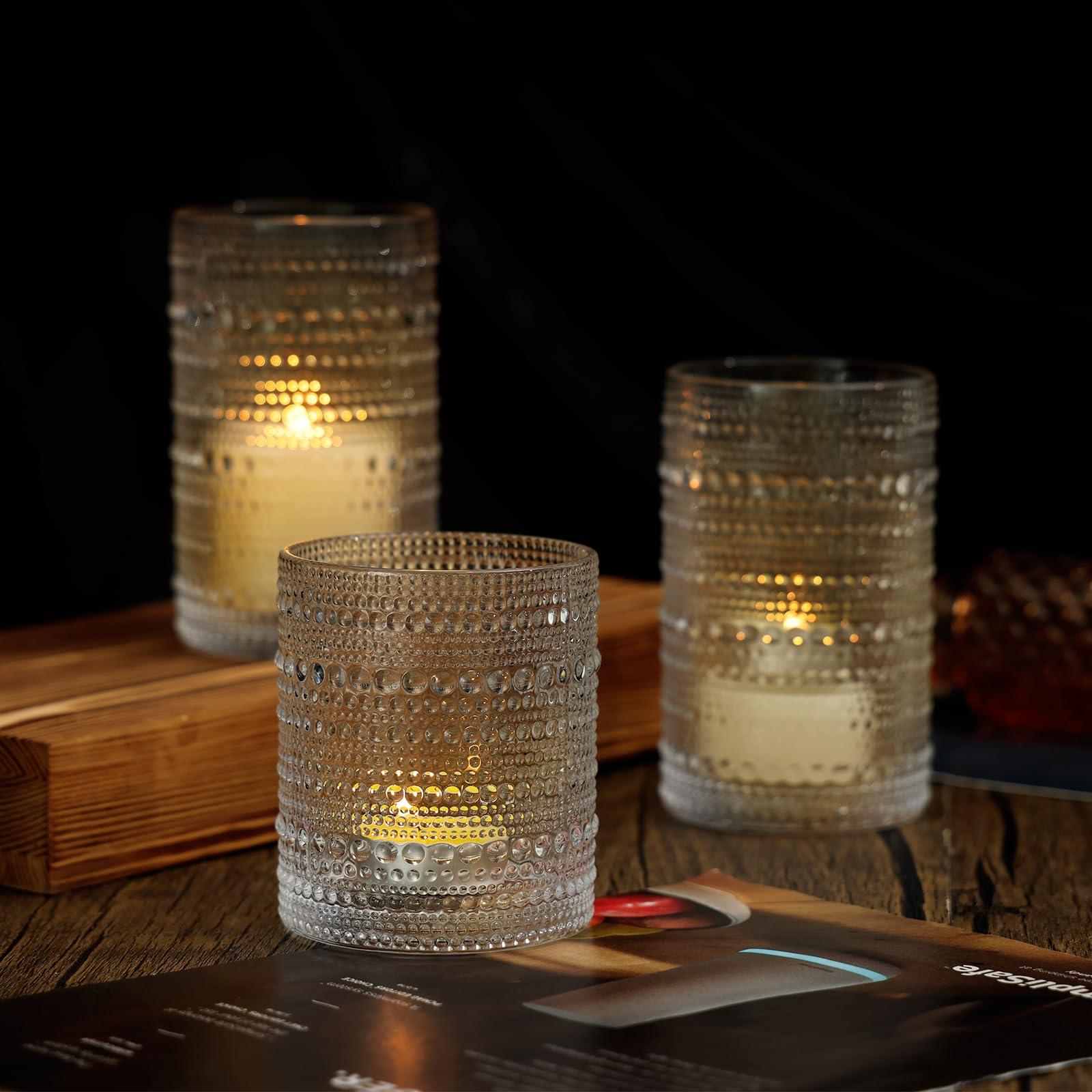 Moretoes Hobnail Drinking Glasses Set of 12, 12 Oz Highball Glasses & 10 Oz Cocktail Glasses, Clear Embossed Boho Glass Cups Kitchen Bar Tumbler Glassware Set for Whiskey, Beer, Juice, Milk - Image 7