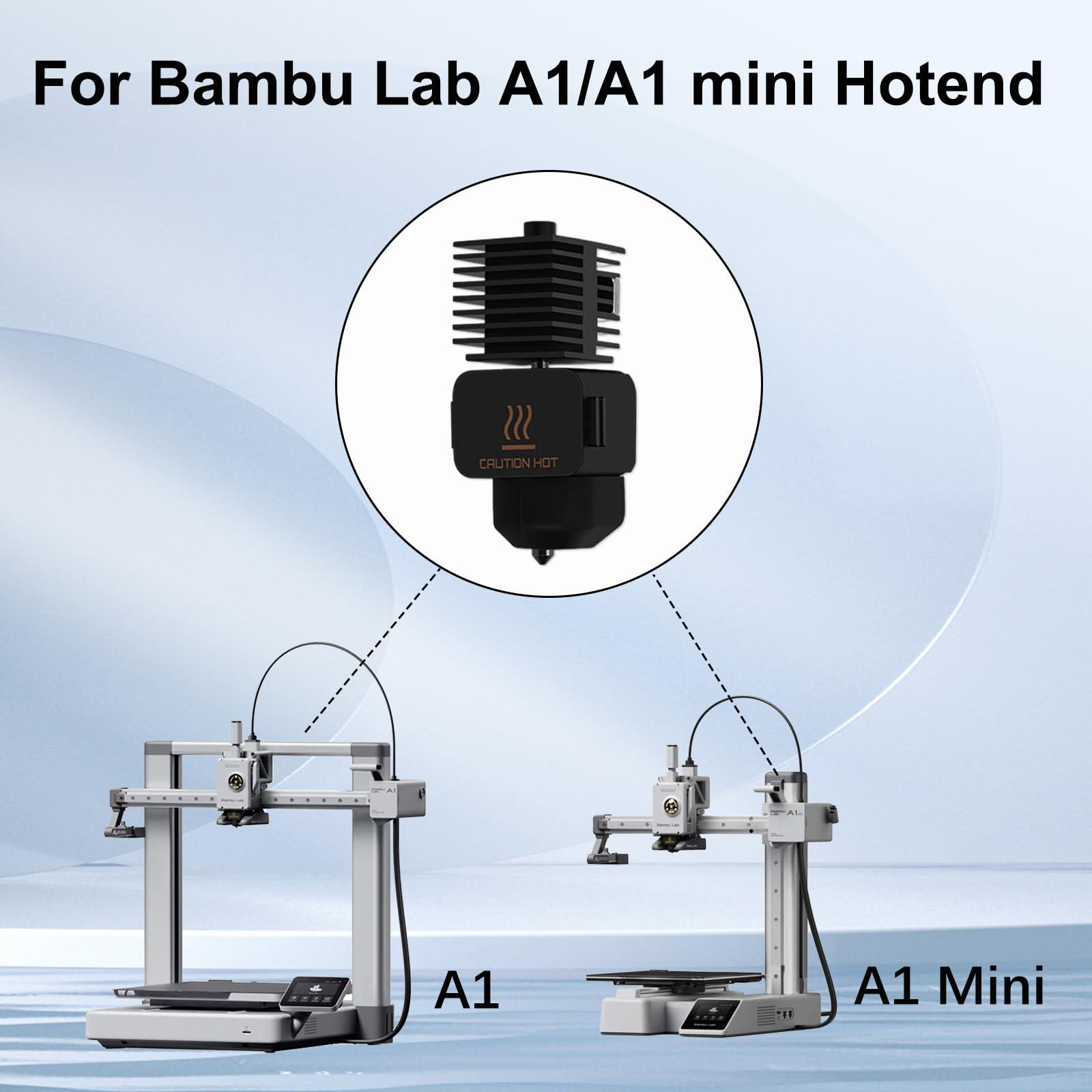Sahvaim 2 Pack 0.4MM Hotend Kit for Bambu Lab A1 Mini/A1 3D Printer, High-Temperature Hardened Steel Nozzle Extruder Print Head Replacement with Extra 2PCS Nozzle(0.2MM,0.4MM) and Silicone Cover Sock - Image 5