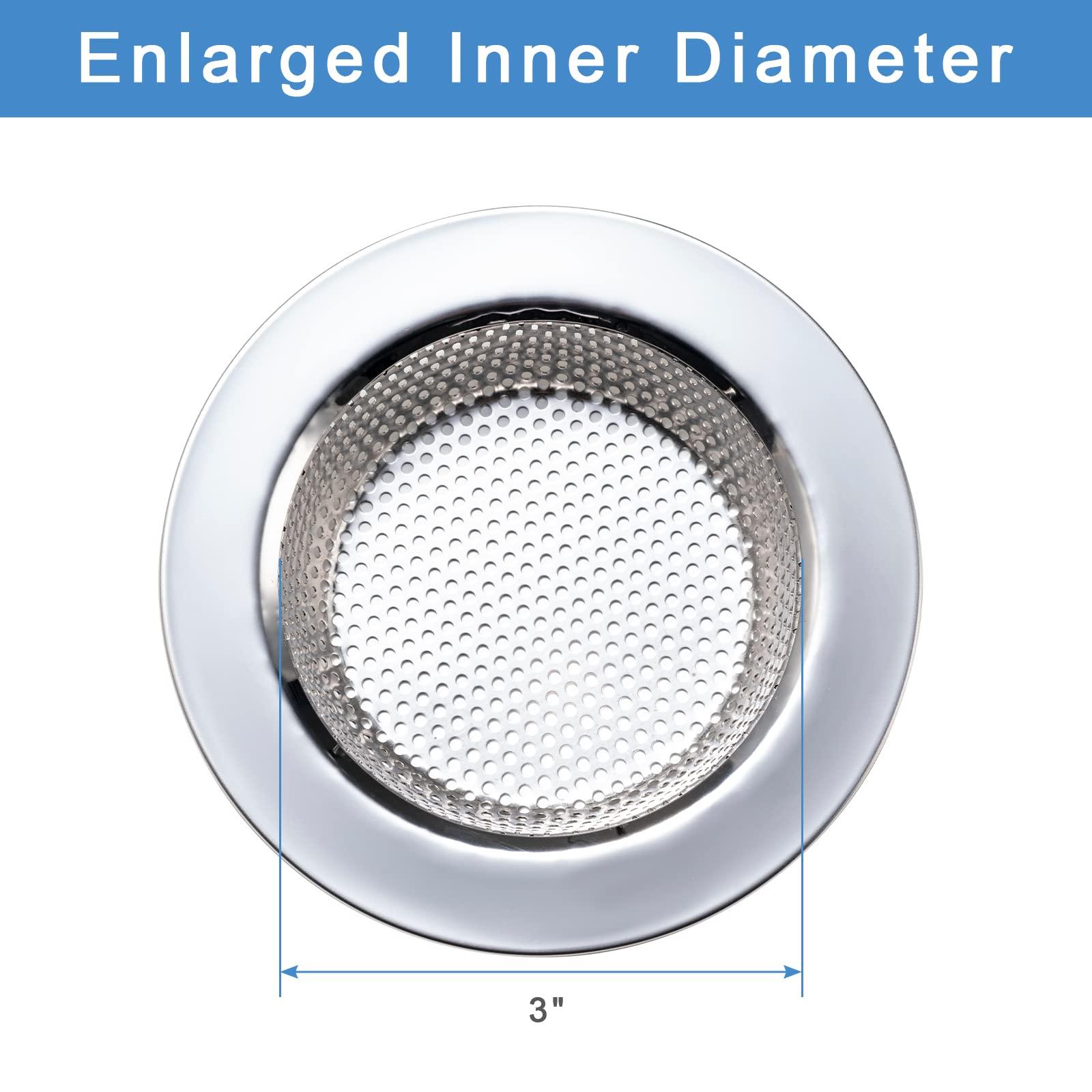 Honmein 2 Pcs Sink Strainer for Most Kitchen Sink Drain Basket, Upgraded Double-Layer Safe Design Kitchen Sink Strainer (Outer Diameter 4.5 Inch) - Image 5