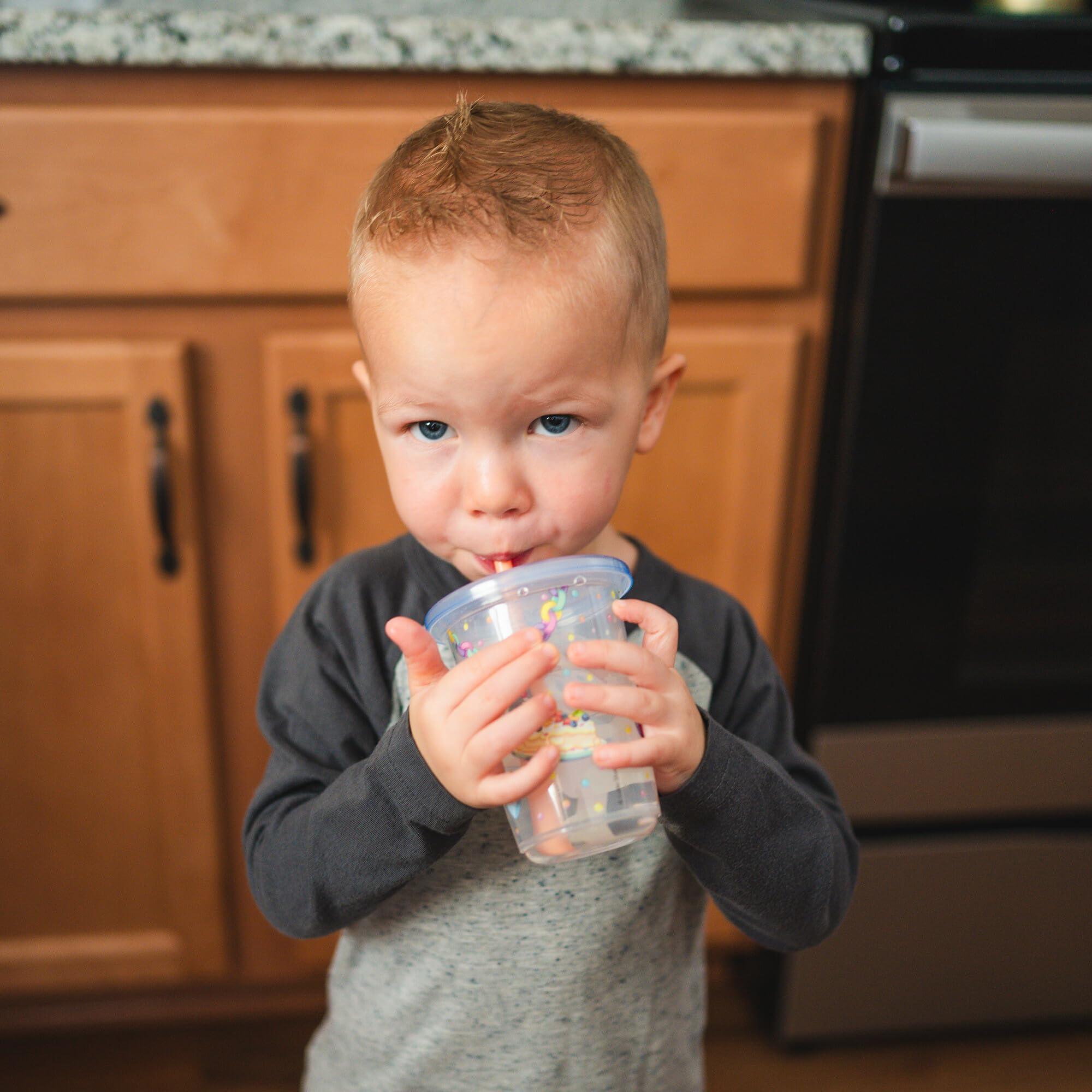 The First Years Bluey Take & Toss Toddler Straw Cups - Spill Proof Toddler Sippy Cups with Snap On Lids and Straws - Bluey Gifts and Bluey Party Supplies - 10 Oz - 10 Count - Image 6