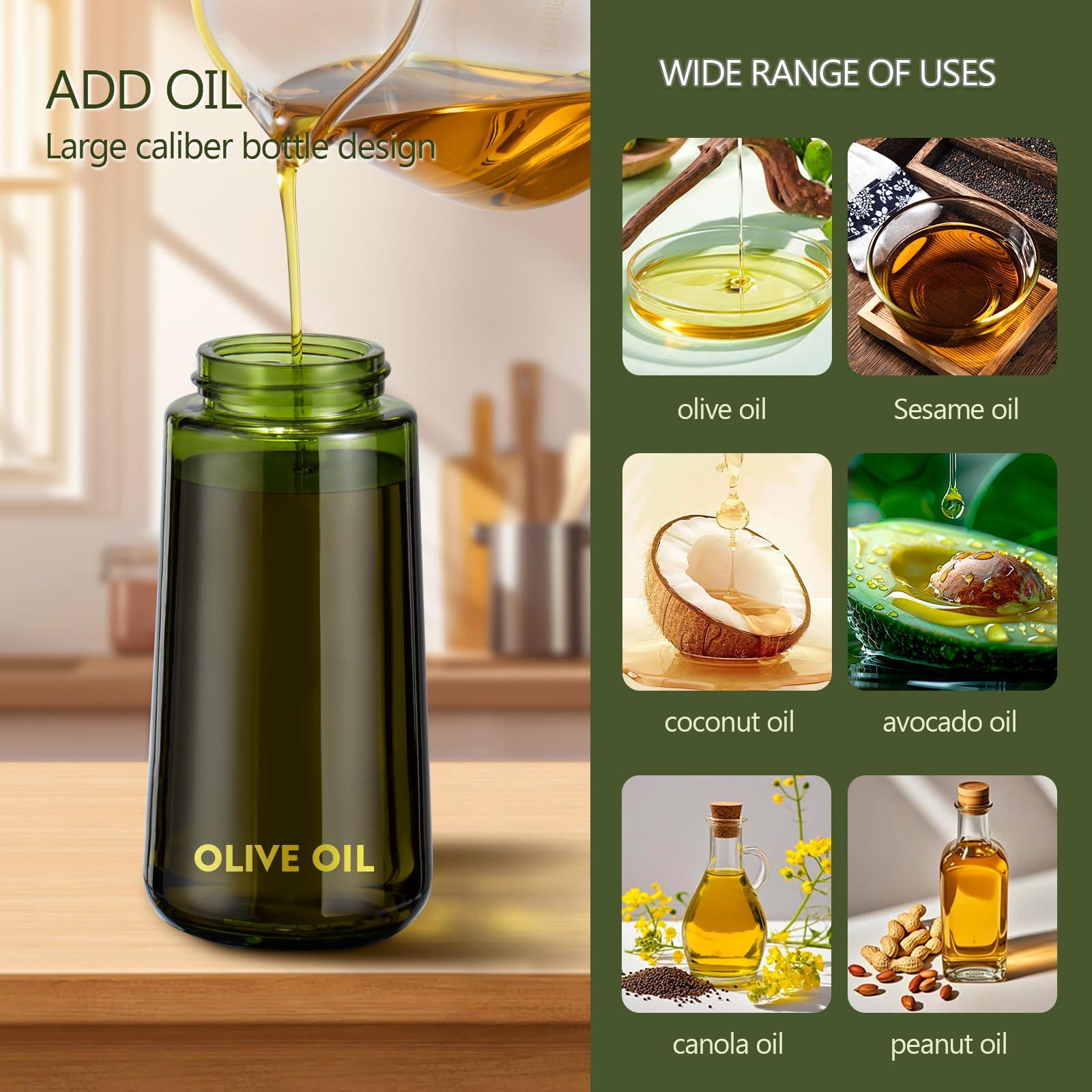 hoforife 7oz Glass Olive Oil Sprayer Bottle for Cooking, Oil Mister Spray Dispenser Bottle with Portion Control for Kitchen (Green, Light Blockage) - Image 5