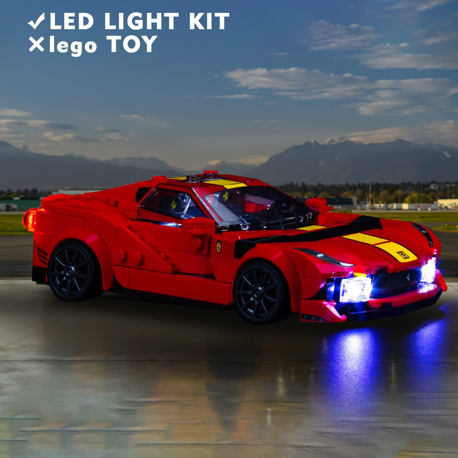 VONADO LED Light Kit Compatible with Lego Speed Champions Ferrari 812 Competizione 76914, DIY Lighting Set Compatible with Lego Ferrari 76914 Race Vehicle (NO Model) - Image 2