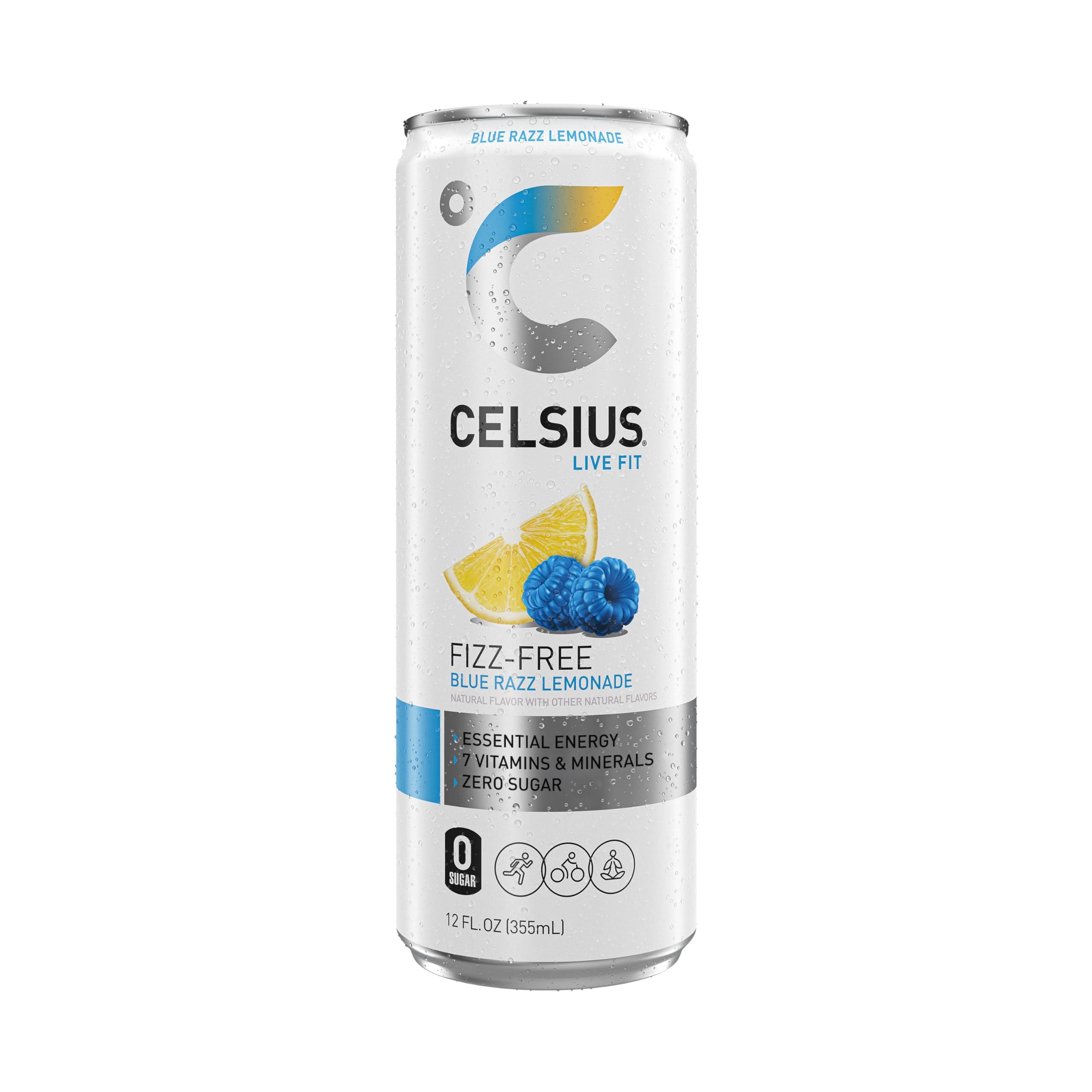 CELSIUS Fizz Free Blue Razz Lemonade, Functional Essential Energy Drink 12 Fl Oz (Pack of 12) - Image 5