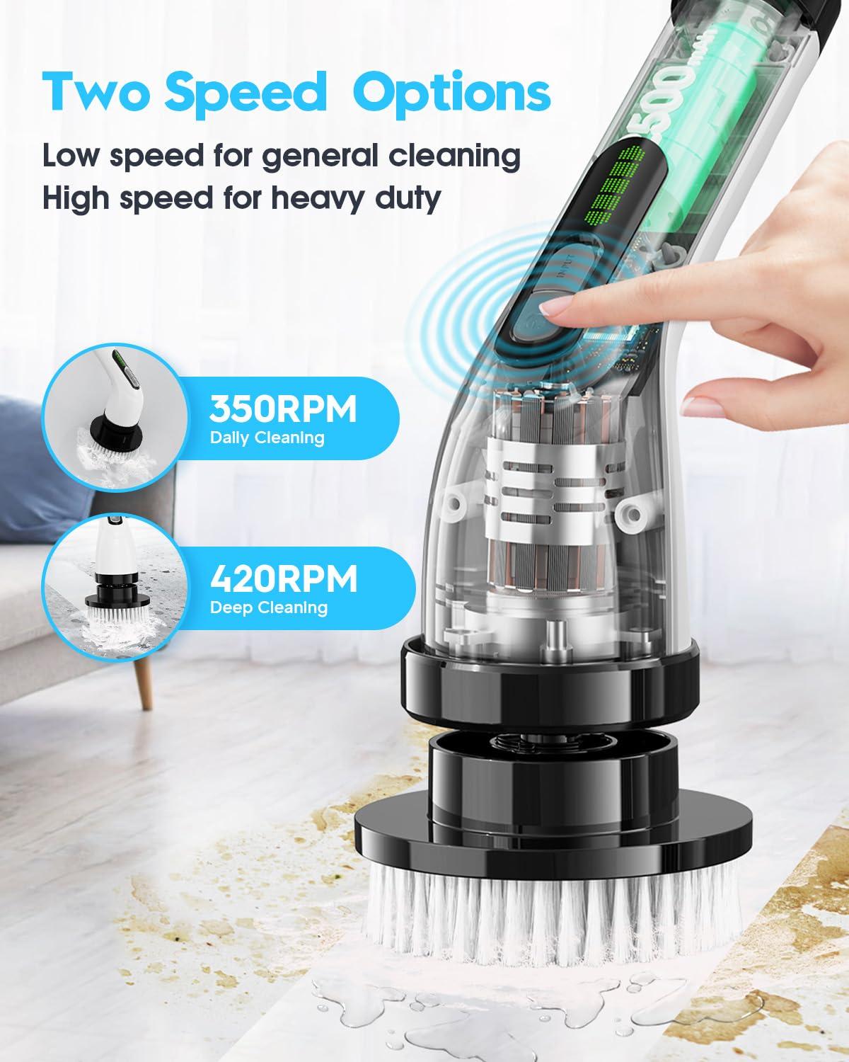 Highyes Electric Spin Scrubber for Cleaning Bathroom: Cordless Power Shower Scrubber - Electric Cleaning Brush for Tile Tub - Image 3