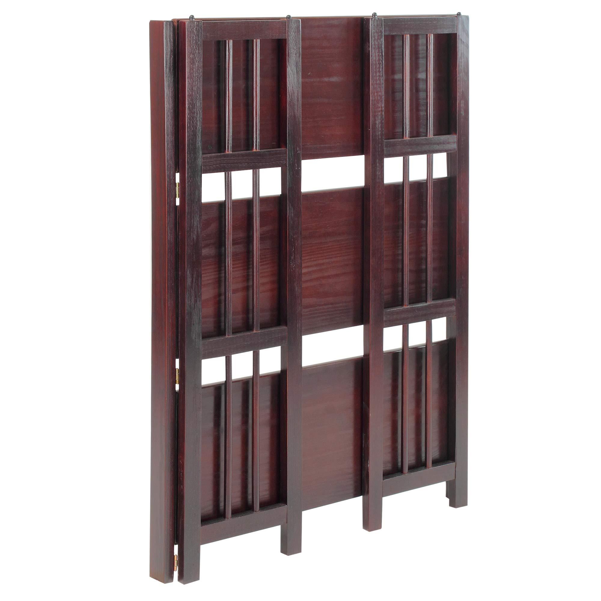Casual Home 3 Shelf Folding Stackable Bookcase, 27.5" Wide, Espresso - Image 4