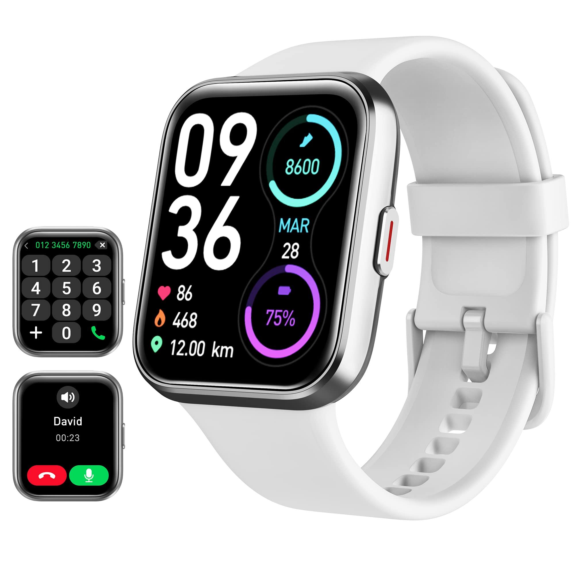 Bluetooth Smart Watch for Men Women(Call Receive/Dial), Alexa Built-in, 1.8" Touch Screen Fitness Tracker with Heart Rate Sleep Tracking, 100 Sports Modes, 5ATM Waterproof Smartwatch