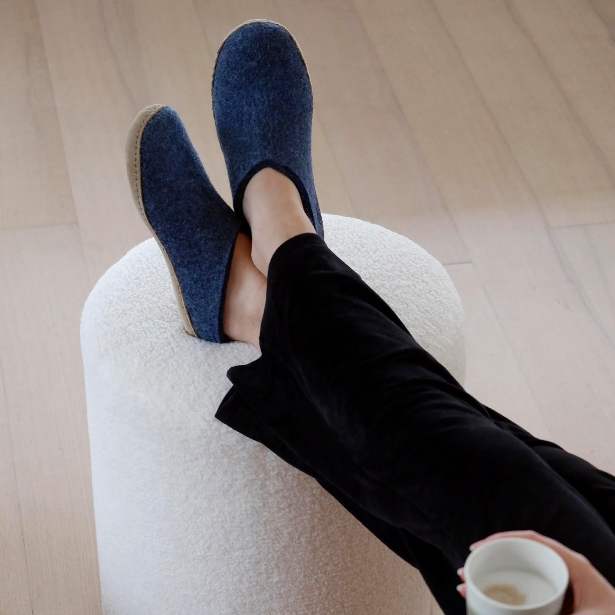 Glerups 100% high quality wool mix Slipper with leather sole - Unisex Slip-on - Image 7