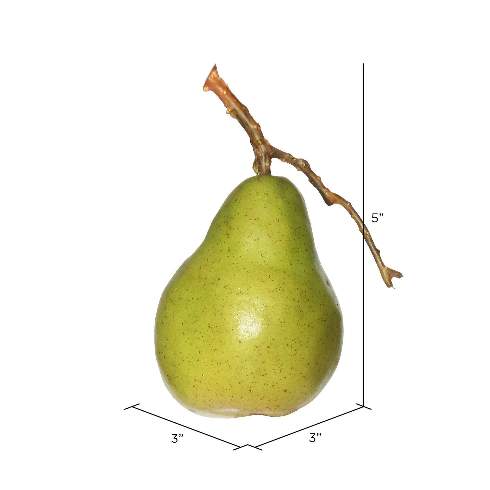 Vickerman 90MM Artificial Green and Yellow Pear - Faux Fruit - 6 Pack - Realistic Accent for Home or Office Decor - Maintenace Free - Artificial Fruit - Realistic Accent for Arrangements - Image 2