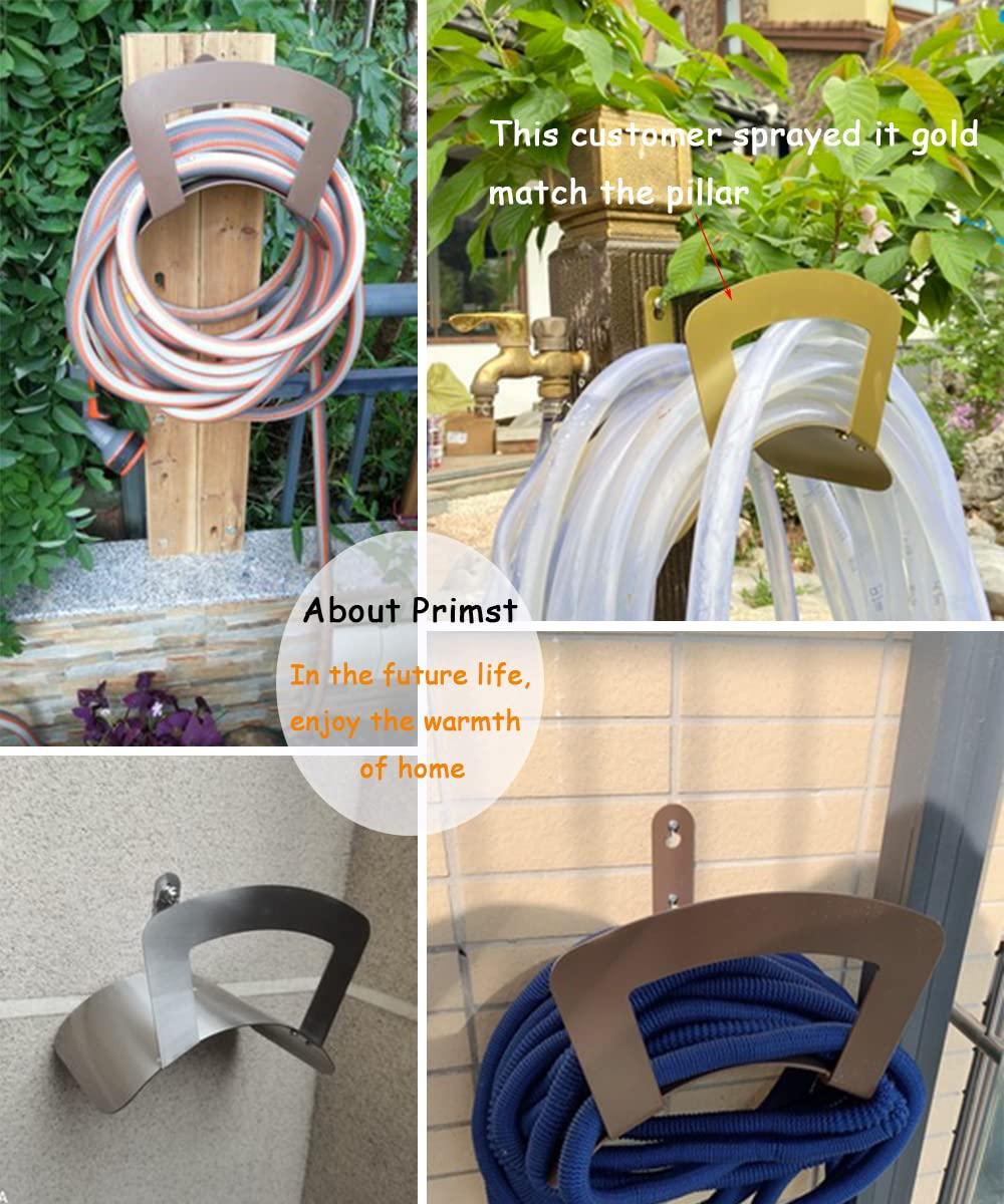 Primst Garden Hose Holder Wall Mount Hose Hanger Heavy Duty Metal Hose Bracket Water Hose Storage Organizer Durable Hose Holders (Stainless Steel) - Image 6