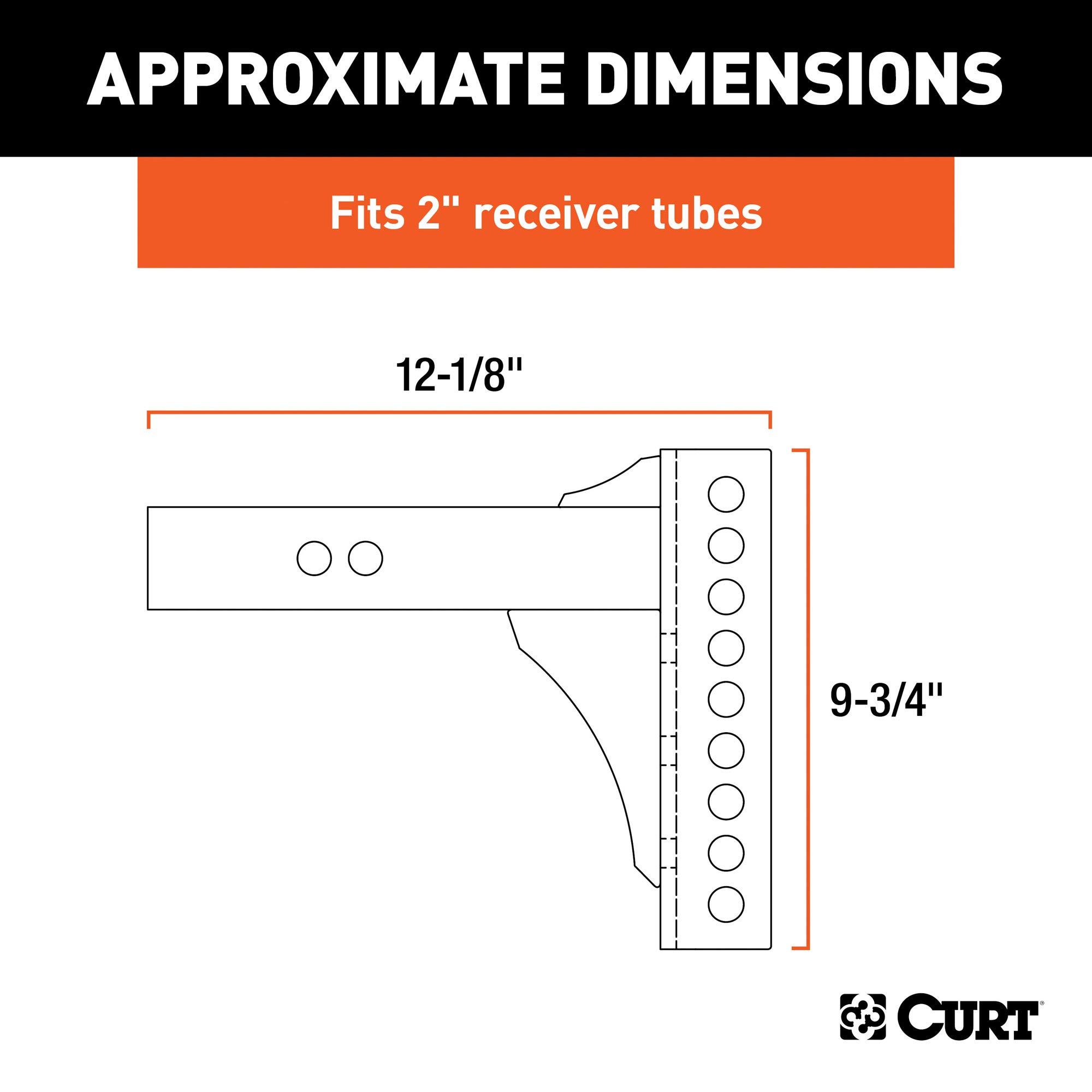 CURT 45910 Replacement Shank for Adjustable Trailer Hitch Ball Mount #45900 or #45907, Fits 2-Inch Receiver - Image 2