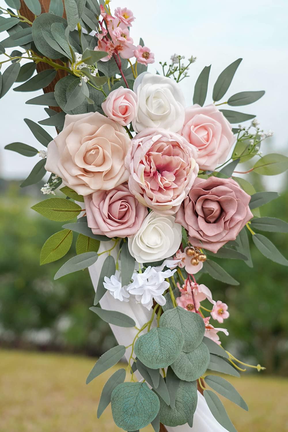 ponatia Wedding Arch Flowers (Pack of 2), Artificial Dusty Rose Flowers for Wedding Welcome Signs Decorations and Arch Flower for Wedding Ceremony Reception (Dusty Rose & Blush) - Image 9