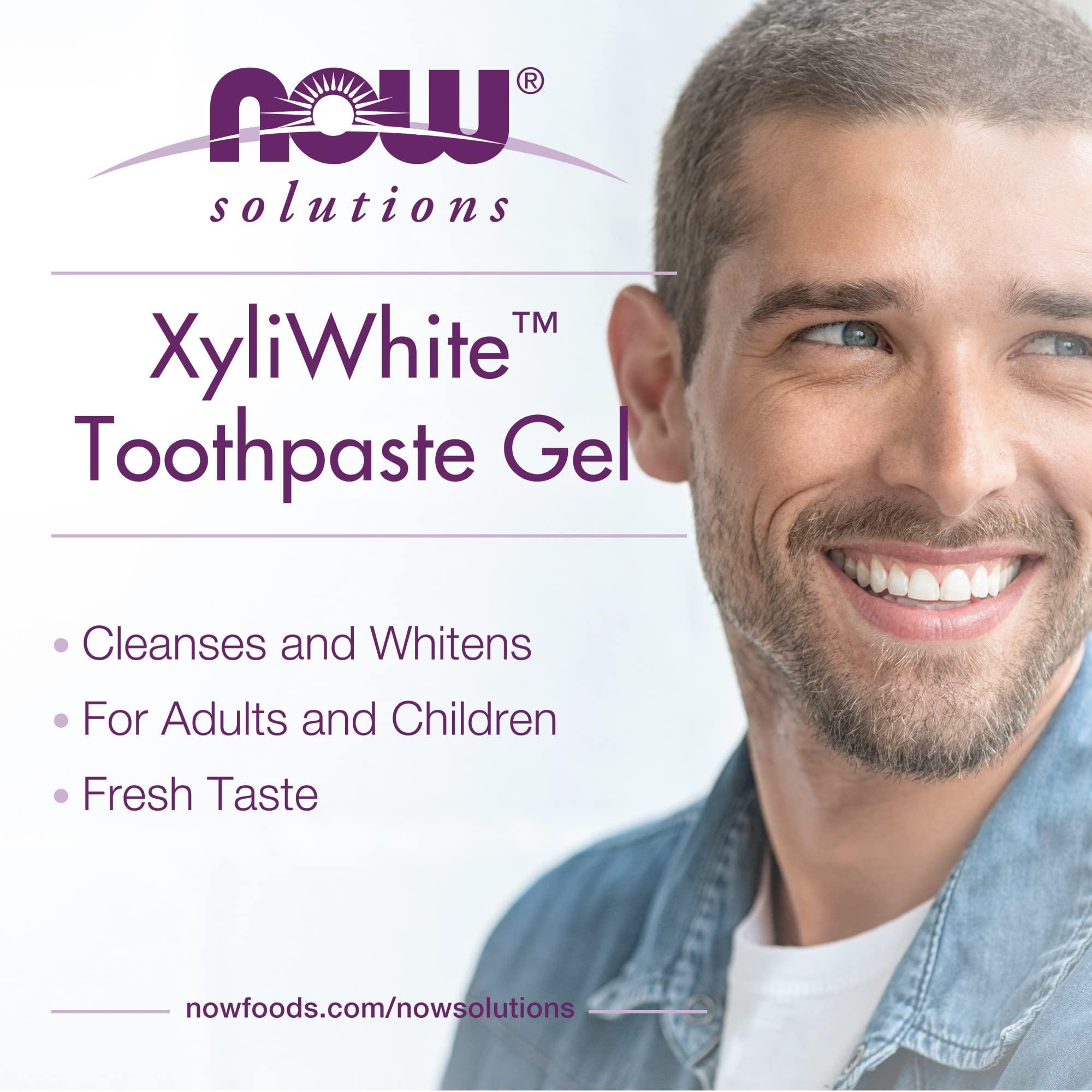 NOW Foods Solutions, Xyliwhite™ Toothpaste Gel, Refreshmint, Cleanses and Whitens, Fresh Taste, 6.4-Ounce - Image 4