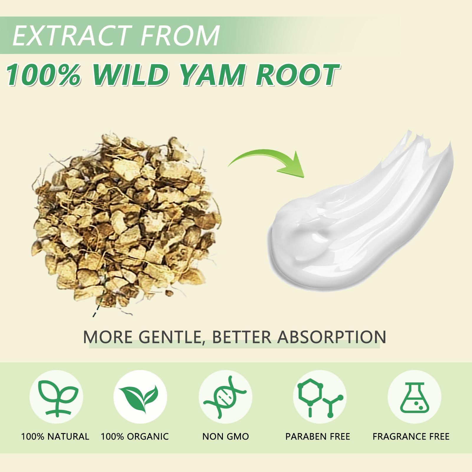 WFDL Wild Yam Cream for Hormone Balance, Organic Yam Cream with Chasteberry, Aloe & Vitamin E for Menopause Relief, Soothes Night Sweats & Hot Flashes, Eases Mood Swings (1.76 OZ) - Image 4