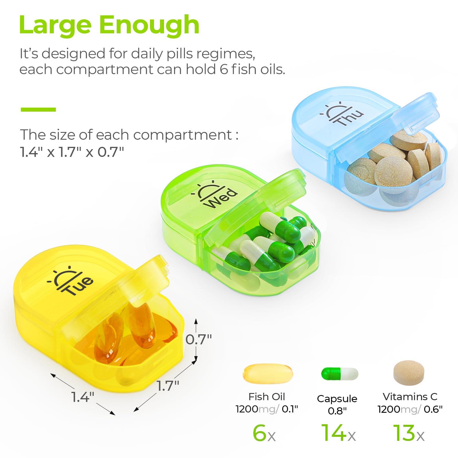 AUVON Pill Box 2 Times a Day, Weekly Pill Organizer AM PM with 7 Daily Pocket Case to Hold Vitamin, Medicine, Medication, and Supplement - Image 4
