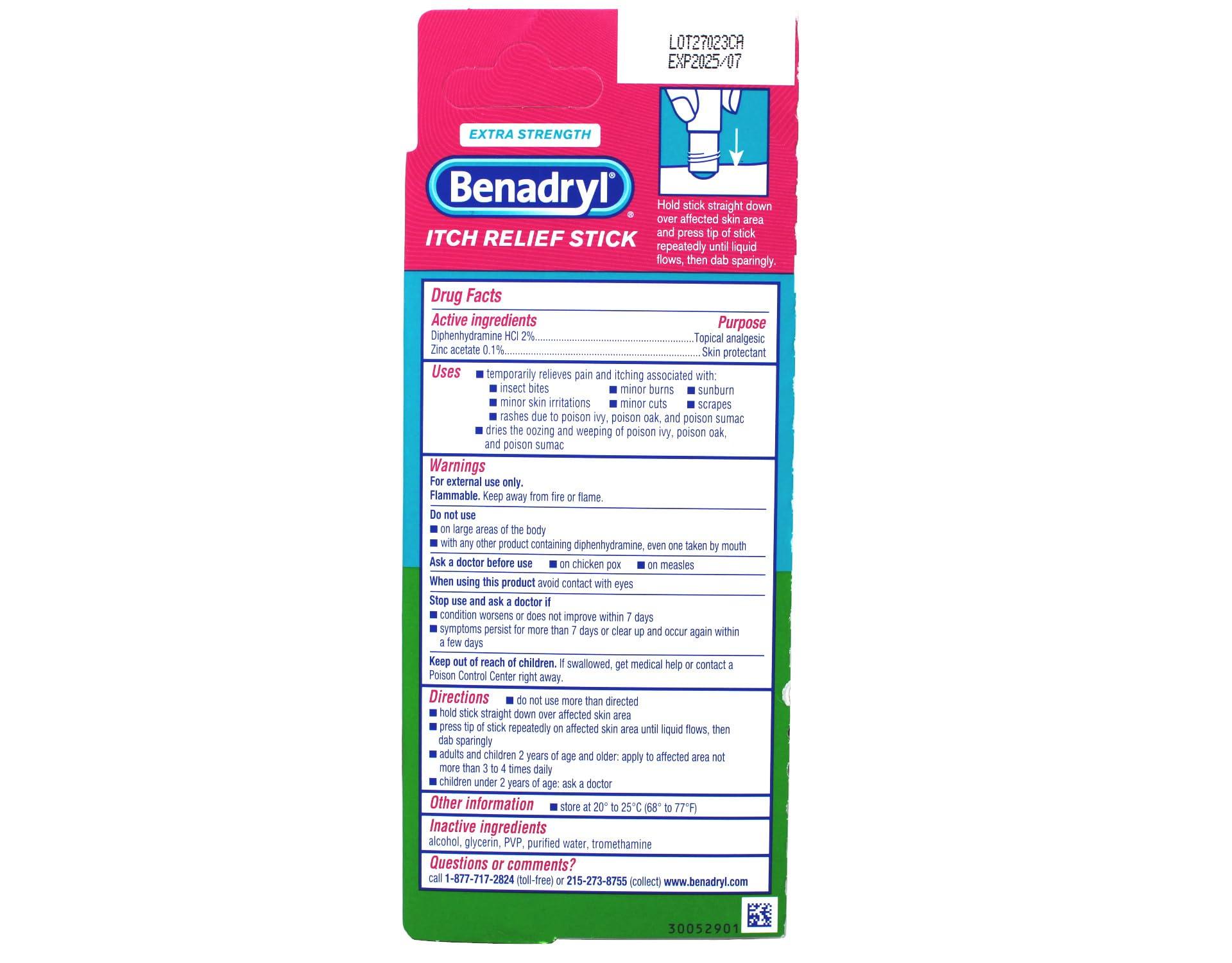 Benadryl Itch Relief Stick, 0.47 oz - Image 2