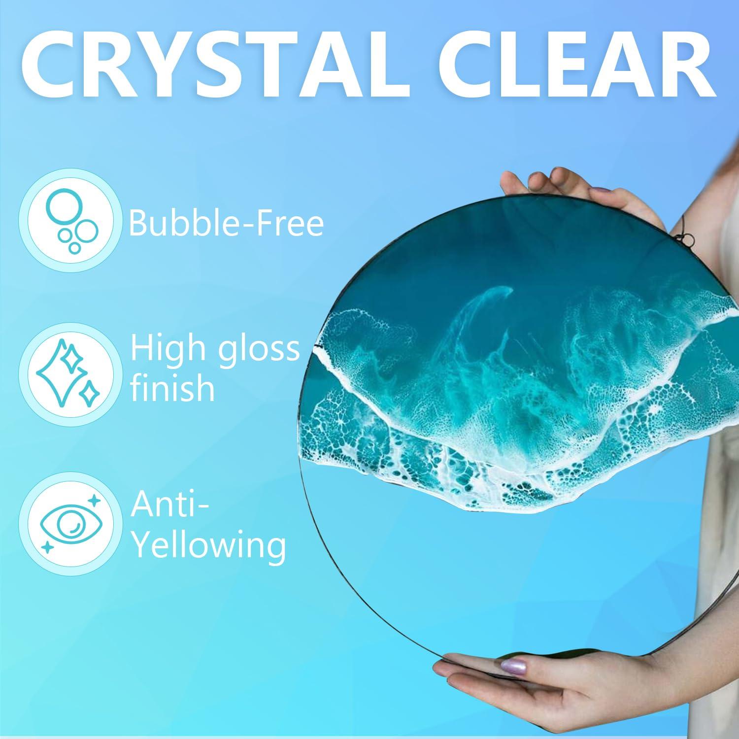 Epoxy Resin Kit Two Part 32 oz Crystal Clear Non-Yellowing Self-Leveling High Gloss UV & Heat Resistant Art/Craft/River Tables Beginner Friendly - Image 4