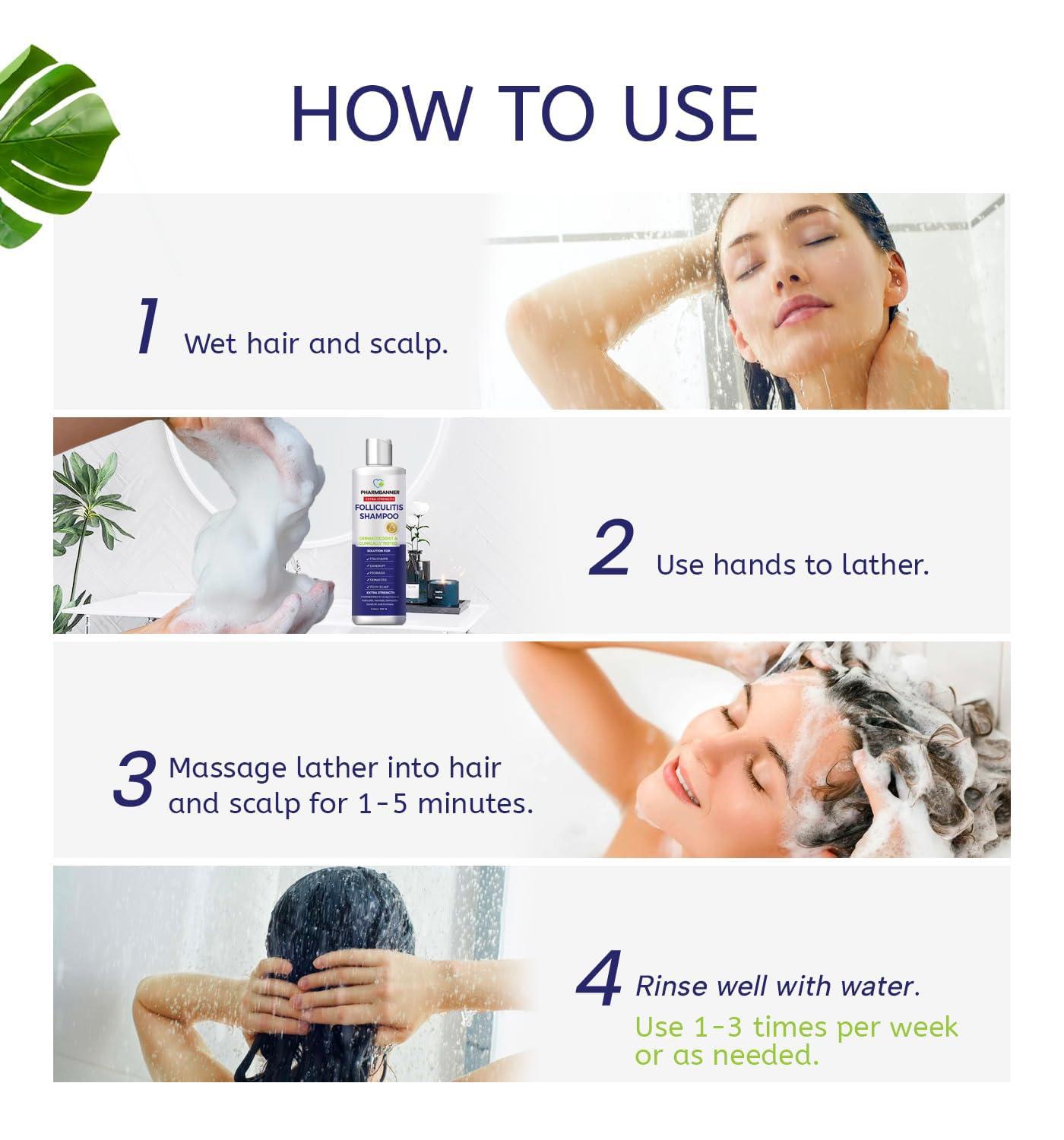 PHARMBANNER Anti-Fungal Shampoo for Folliculitis, Seborrheic Dermatitis, Scalp Psoriasis - Relieves Itchy & Dry Scalp - Image 6