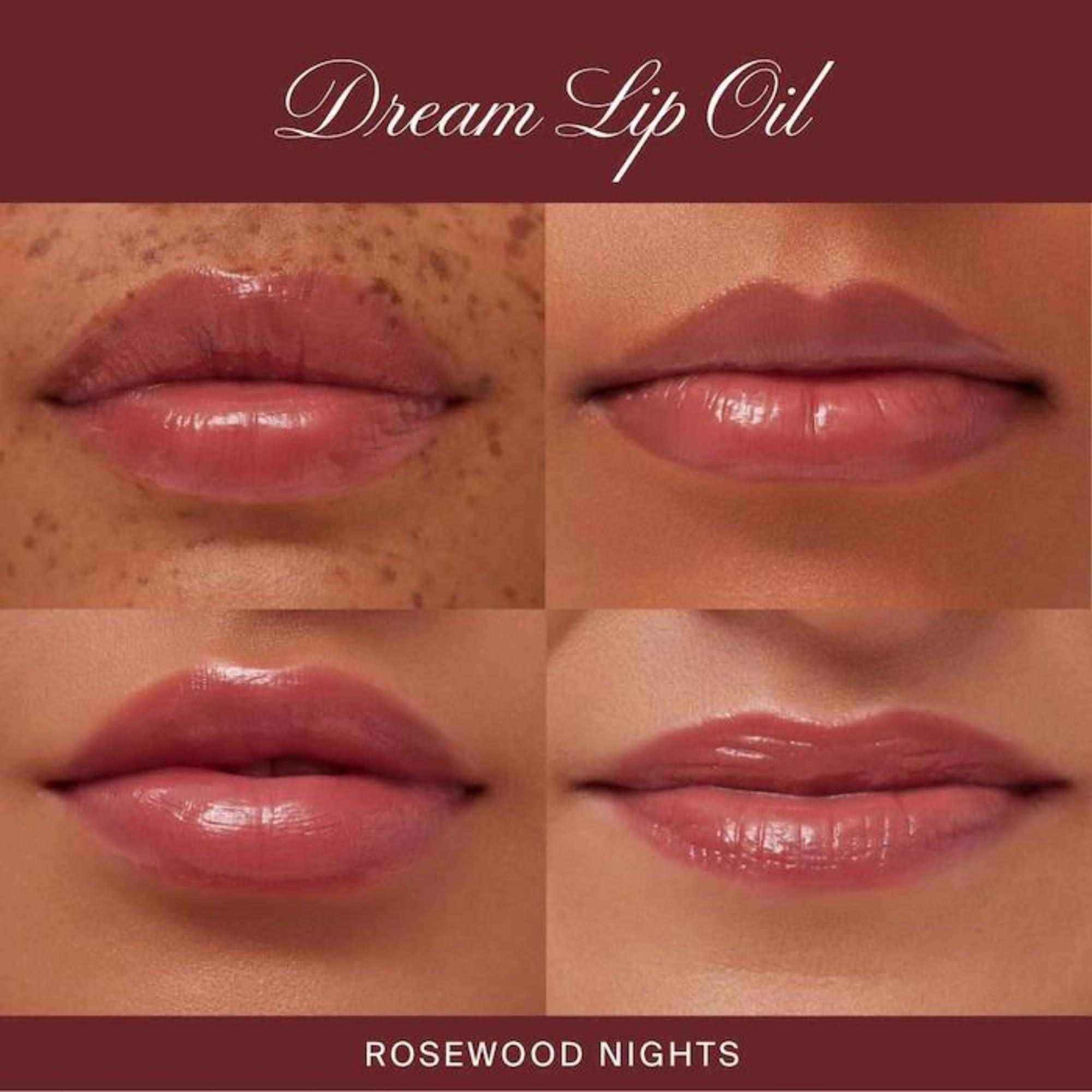 Summer Fridays Dream Lip Oil - Tinted Lip Oil with Moisturizing Sheer Coverage, High-Shine and Deep Hydration - Non-Sticky Formula for Long-Lasting Softness - Rosewood Nights (0.15 Oz) - Image 4