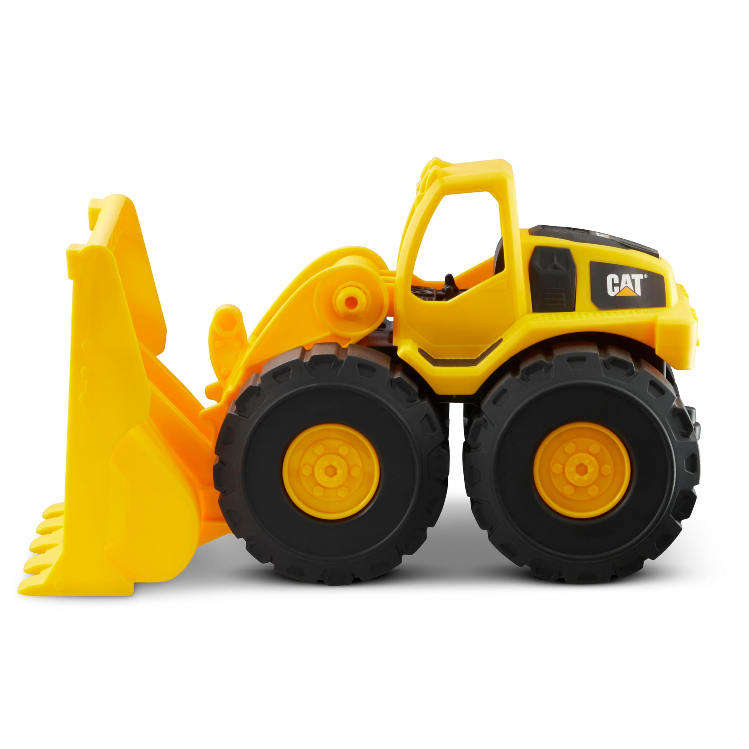 CAT Construction Toys, Construction Fleet 10" Front Loader Toy - Heavyâ€‘Duty Plastic, Working Bucket & Freeâ€‘Rolling Wheels, Indoor/Outdoor Sandbox Vehicle for Toddlers & Kids Agesâ€¯2â€¯+