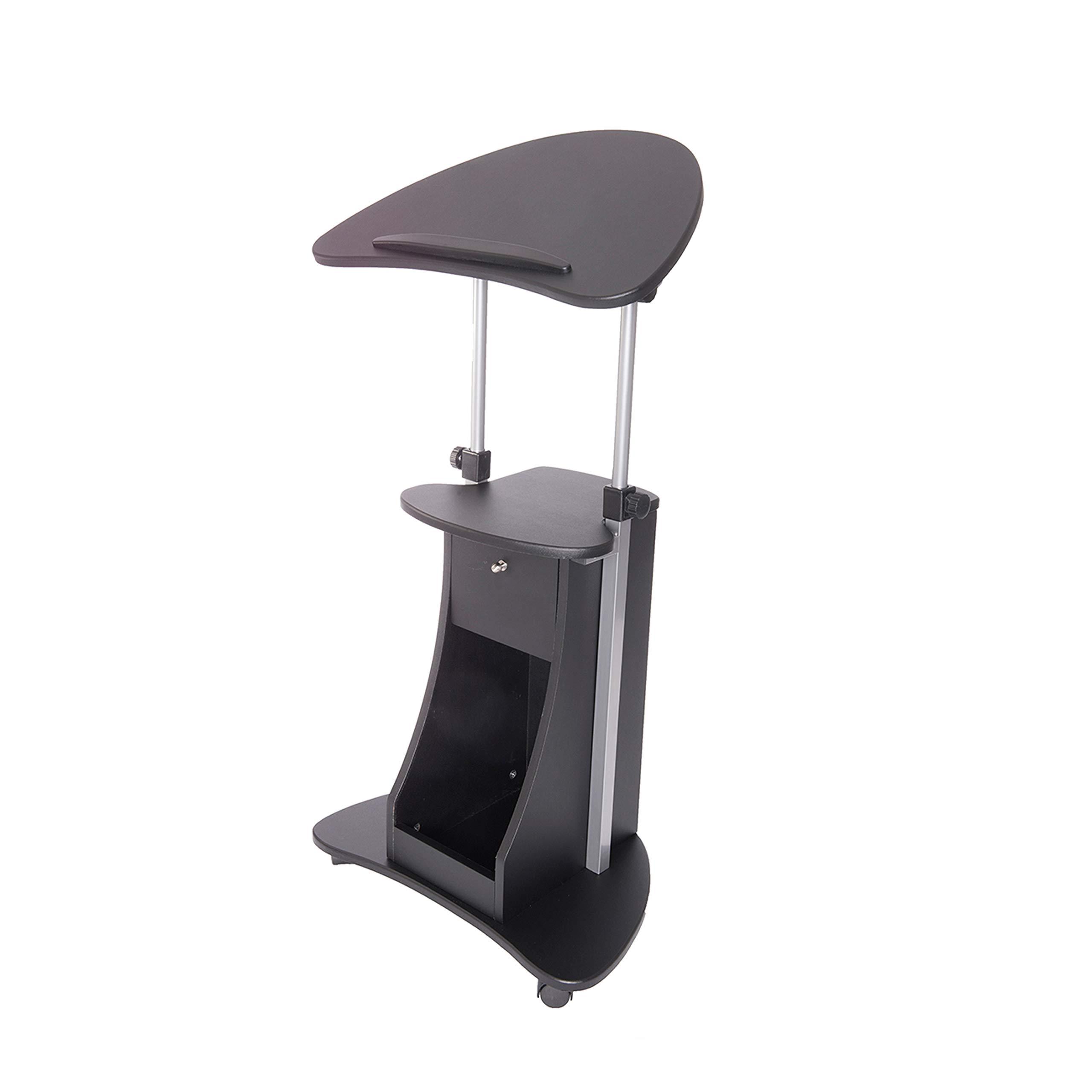 Techni Mobili Sit-to-Stand Mobile Medical Laptop Computer Cart, Black, Adjustable Height, B005 - Image 5