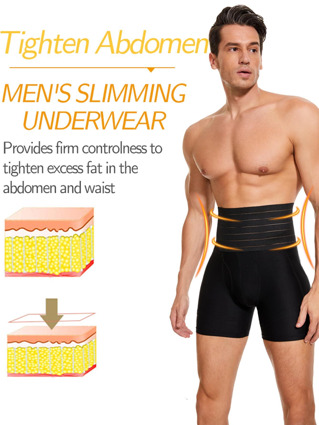 Clevvets Shapewear Shorts for Men Tummy Control Shorts Slimming Long Leg Compression Boxer Briefs - Image 5