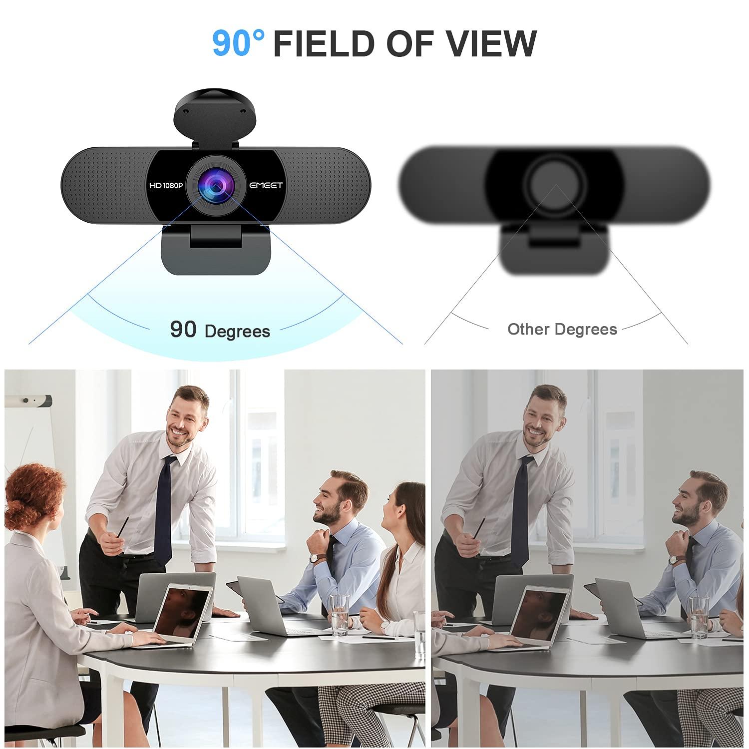 EMEET 1080P Webcam with Microphone, C960 Web Camera, 2 Mics Streaming Webcam, 90°FOV Computer Camera, Plug and Play USB Web Cam for Online Calling/Conferencing, Zoom/Teams/Facetime/YouTube, Laptop/PC - Image 5