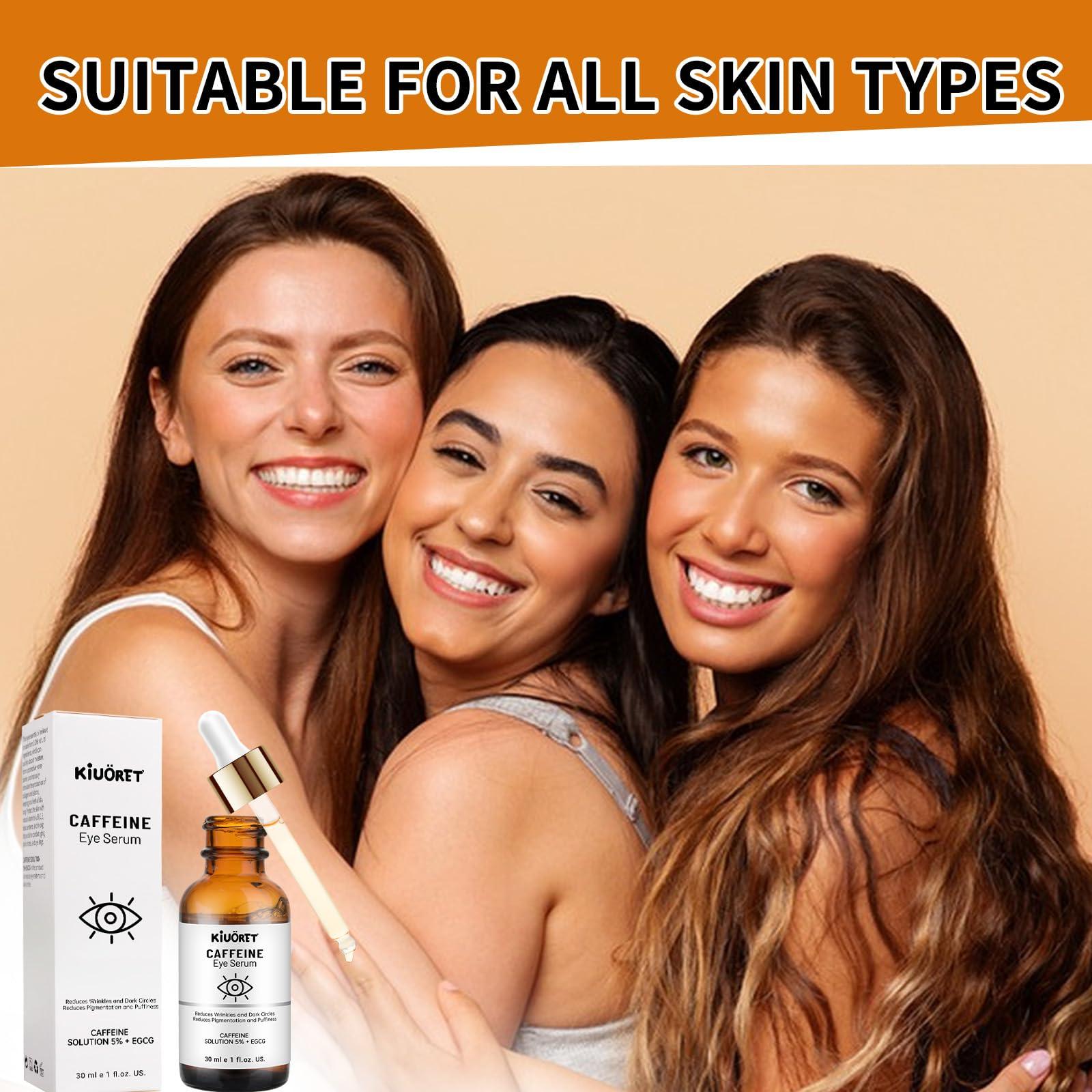 Caffeine Eye Serum with EGCG, 5% Caffeine Solution for Eyes Reduces Pigmentation and Puffiness, Under Eye Serum for Dark Circles, Wrinkles and Fine Lines for All Skin Types, 1 OZ - Image 7