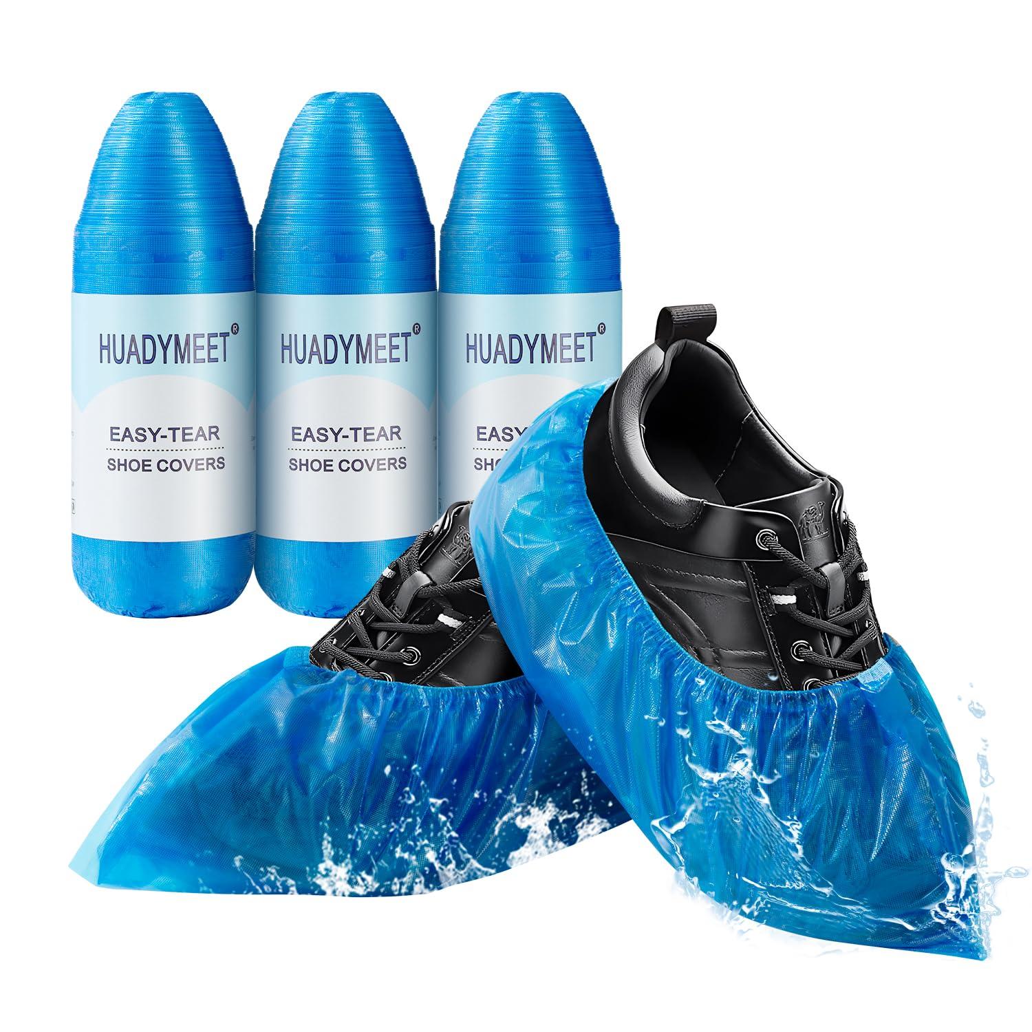 HUADYMEET Shoe Covers Disposable Non Slip For Indoors 100Pack(50 Pairs) Waterproof Shoes Protector Cover Durable Boot Booties Covers，Blue