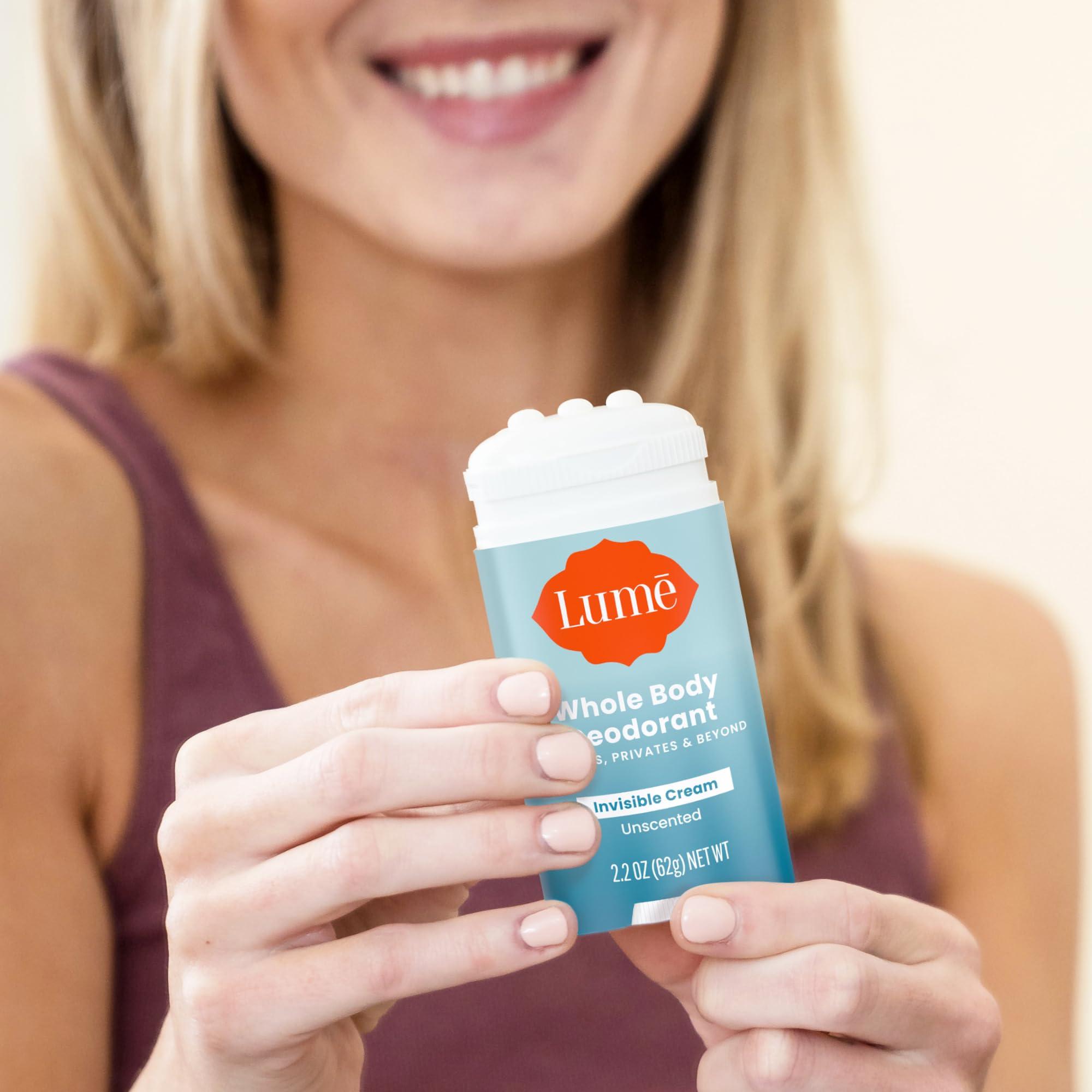 Lume Whole Body Deodorant - Invisible Cream Stick - 72 Hour Odor Control - Aluminum Free, Baking Soda Free, Skin Safe - 2.2 Ounce (Pack of 2) (Unscented) - Image 7