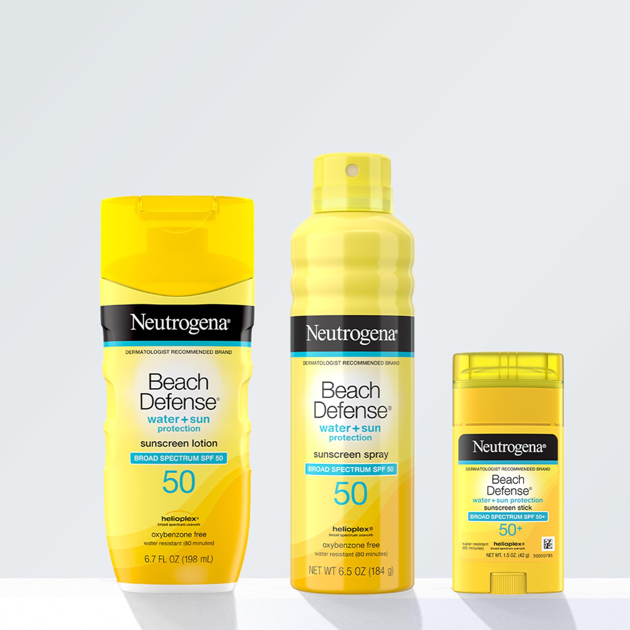 Neutrogena Beach Defense Sunscreen Stick SPF 50, 1.5 oz, Hands-Free Application, Oxybenzone Free Sunscreen for Face & Body, Water-Resistant Sun Protection, Travel Size - Image 7