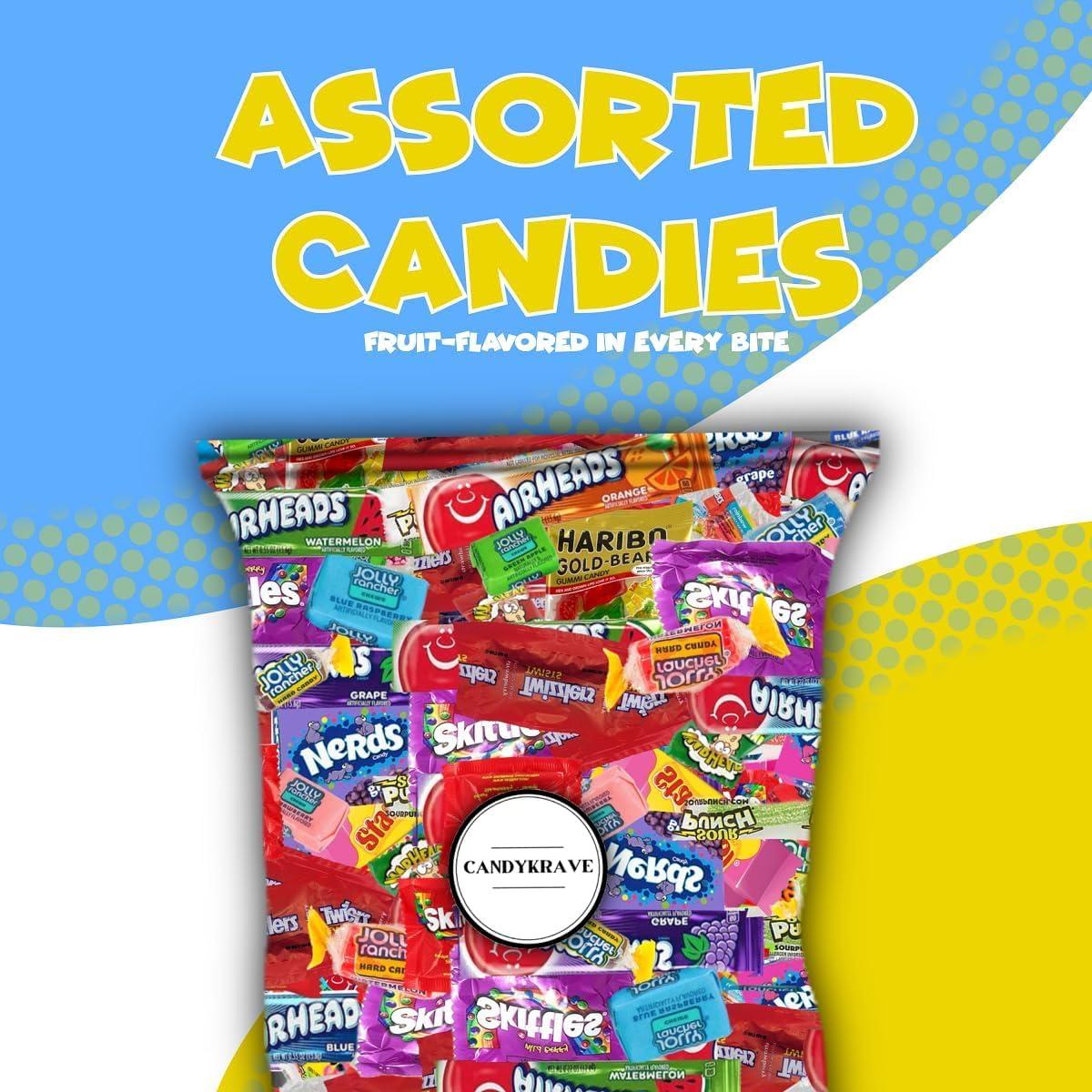 CandyKrave Assorted Candy Variety Pack - 10 Fruity Flavors - 2 lbs Bulk Candy Bag - Individually Wrapped Pinata Candy Mix - Delicious Sweets for Birthdays, Pantry, Baby Showers & Gender Reveal - Image 4