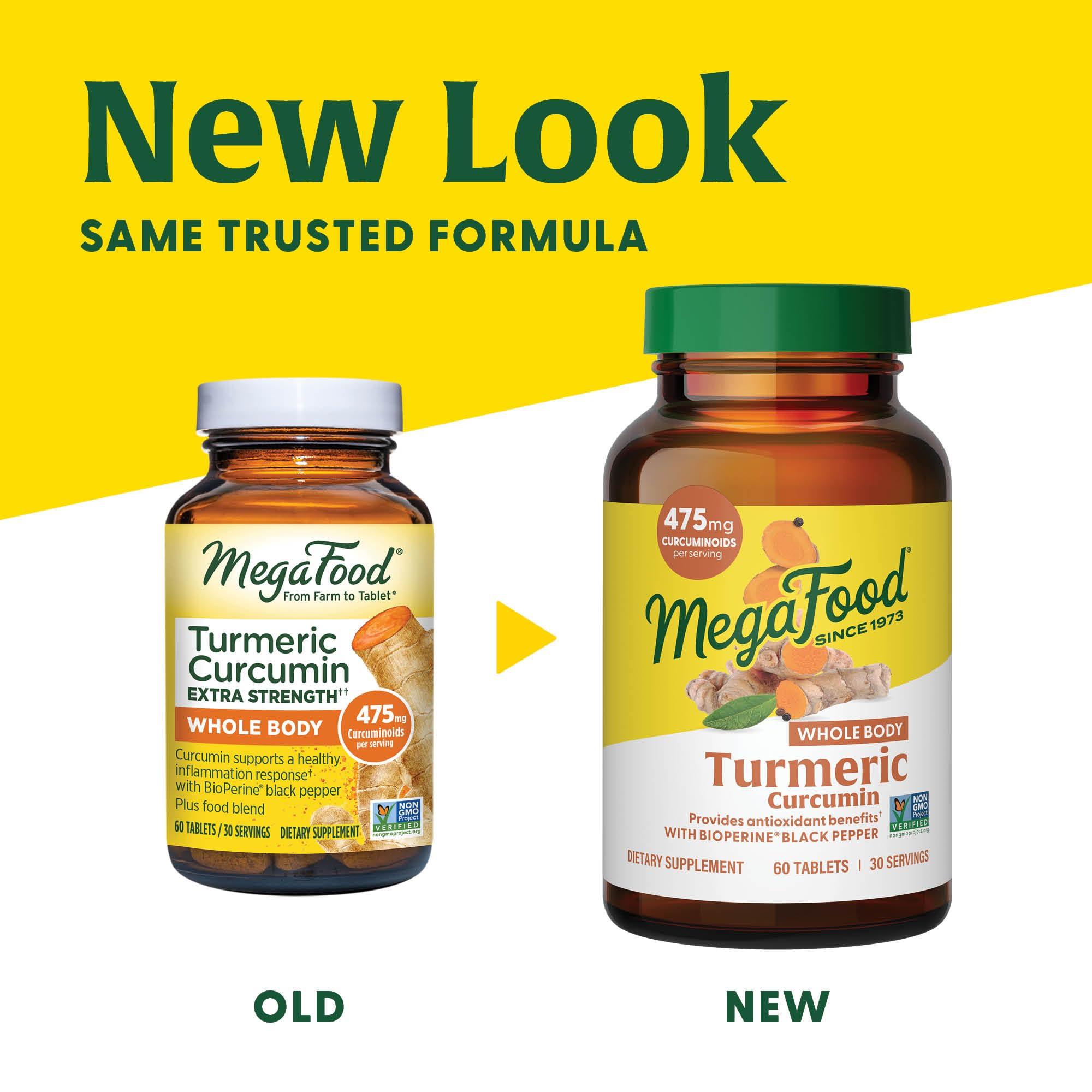 MegaFood Whole Body Turmeric Curcumin Supplement - Turmeric Supplement With Black Pepper & Vitamin C - 475 mg Curcuminoids Per Serving - Antioxidant & Immune Support - Vegan - 120 Tablets, 60 Servings - Image 2