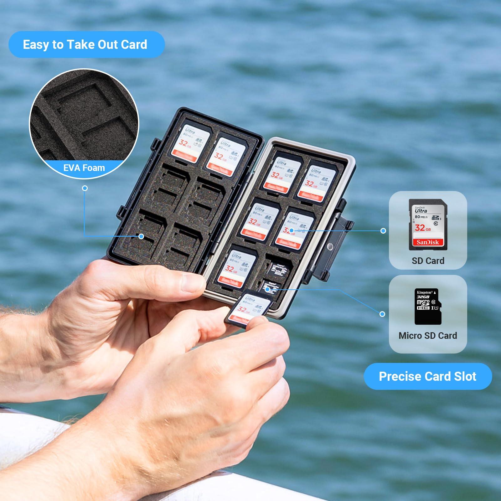 36 Slots Memory Card Case Water-Resistant Anti-Shock Memory Card Wallet for 24 Micro SD SDXC SDHC TF Cards and 12 SD SDXC SDHC Cards - Image 3