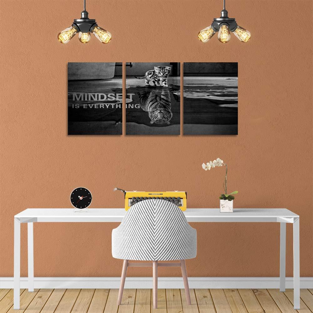 3 Panels Mindset is Everything Motivational Canvas Wall Art Inspirational Entrepreneur Quotes Poster Print Artwork Painting Picture for Framed Home Decoration Living Room office bedroom 36''W x 16''H - Image 6