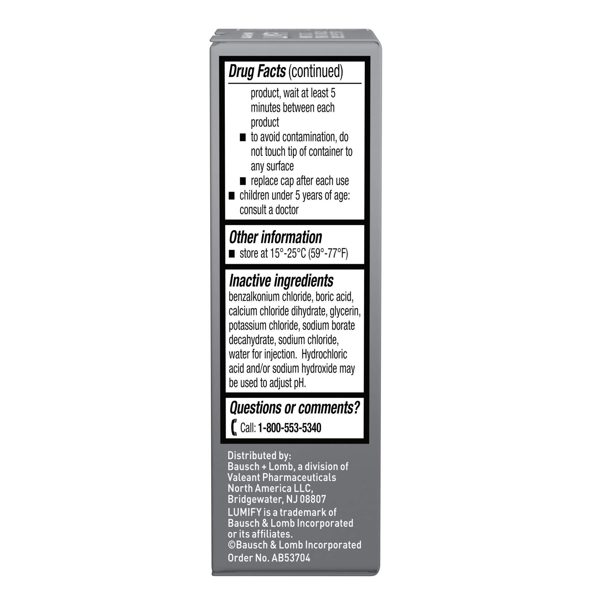LUMIFY Redness Reliever Eye Drops 0.08 fl oz (2.5 mL) Pack of 2 - Image 6