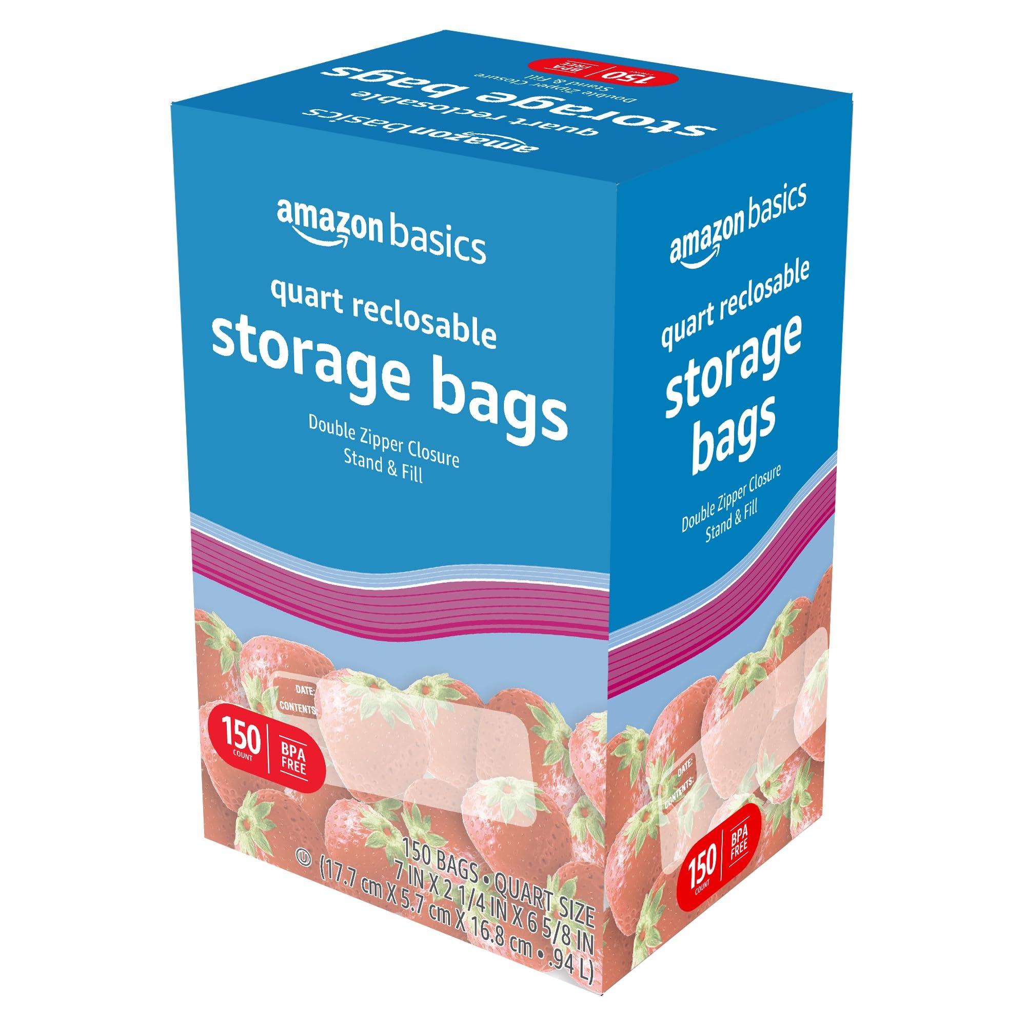 Amazon Basics Reclosable Quart Food Storage Bags, BPA Free, 150 Count - Image 5