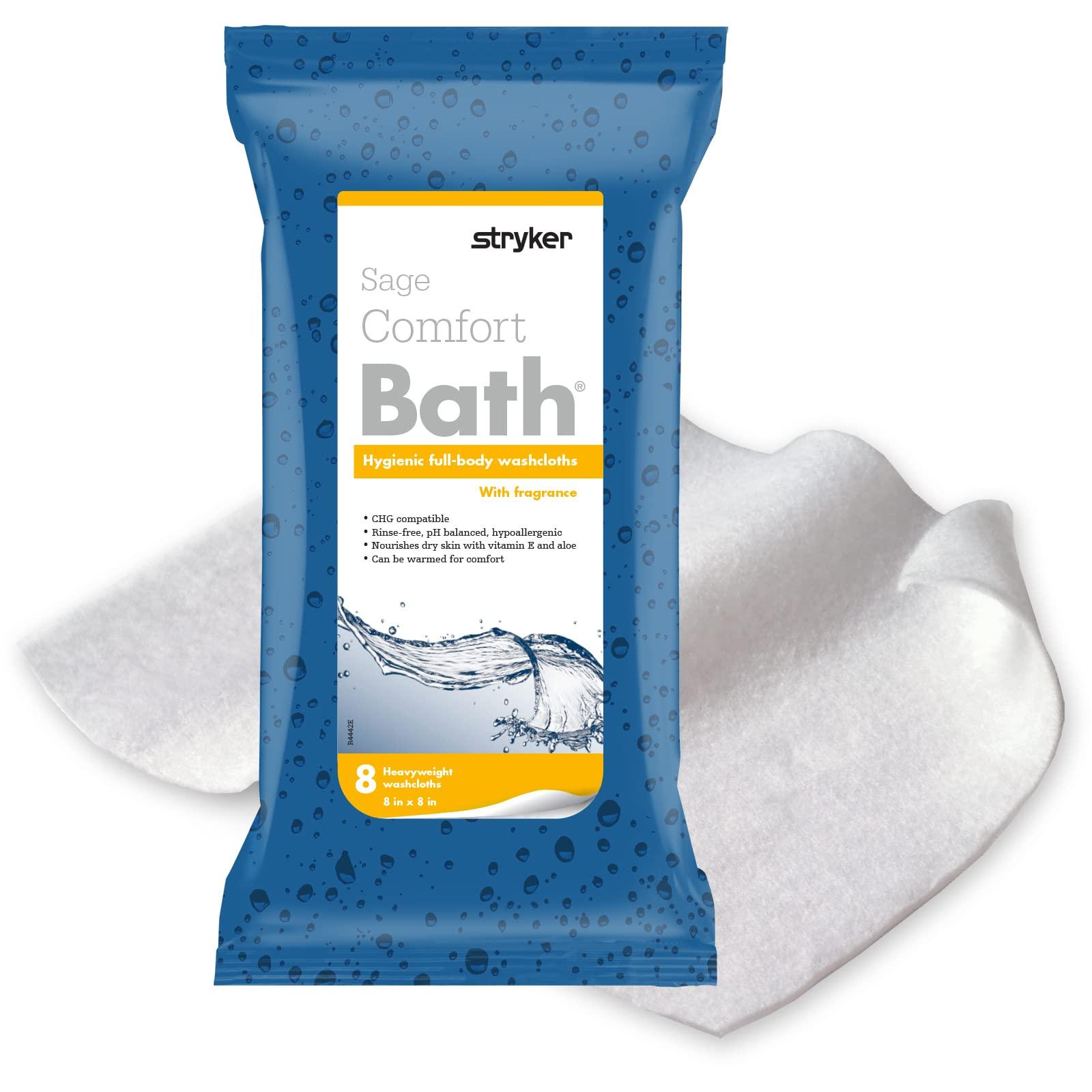 Comfort Bath® Cleansing Washcloths - 22 Packages, 176 Cloths - No Rinse Bathing Wipes, Ultra-Soft and Thick Heavyweight Cloth, Light Fragrance - Image 1