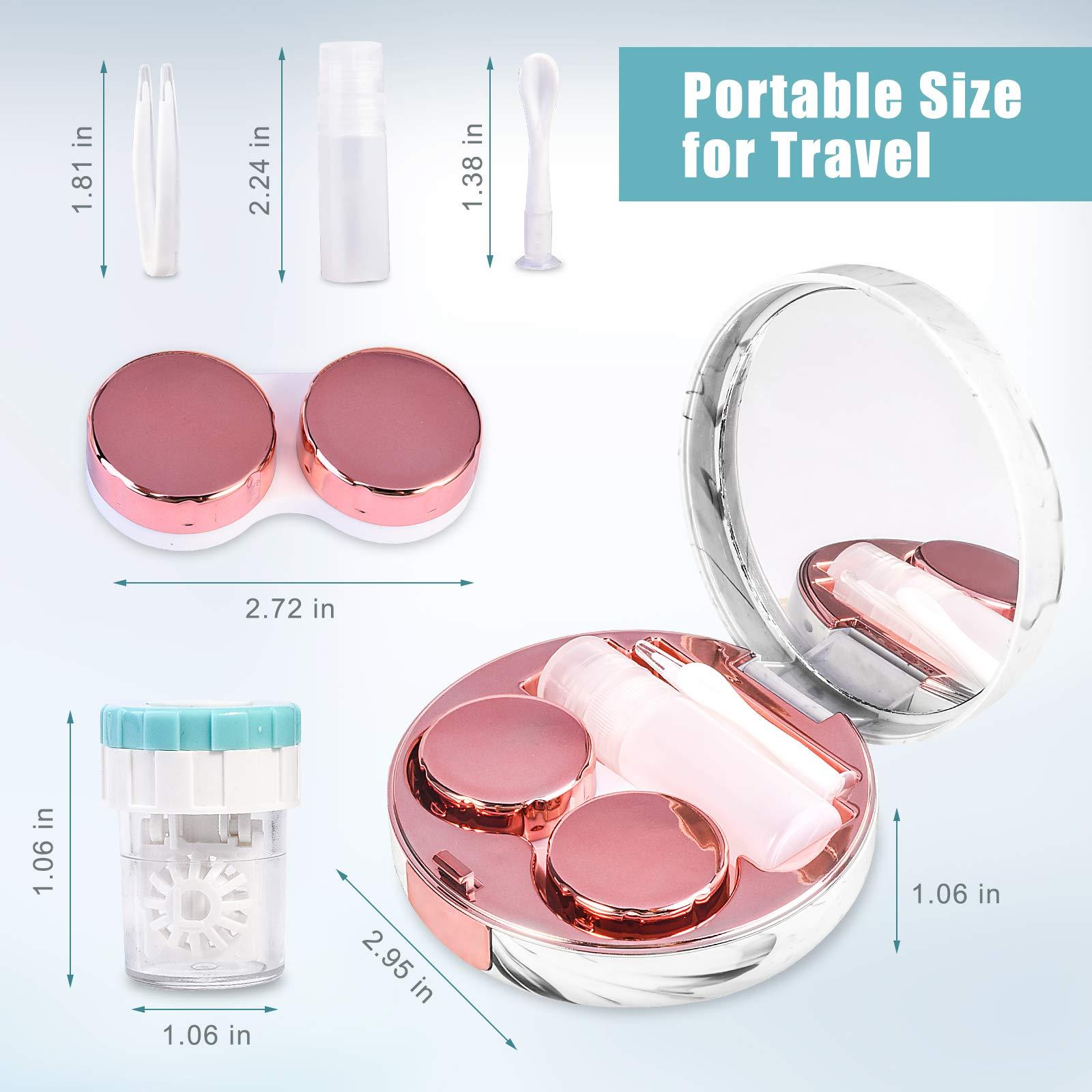 Contact Lens Travel Kit with Cleaner Washer, Portable Contact Box with Mirror Tweezers Remover Tool Solution Bottle for Daily Outdoor - Image 4