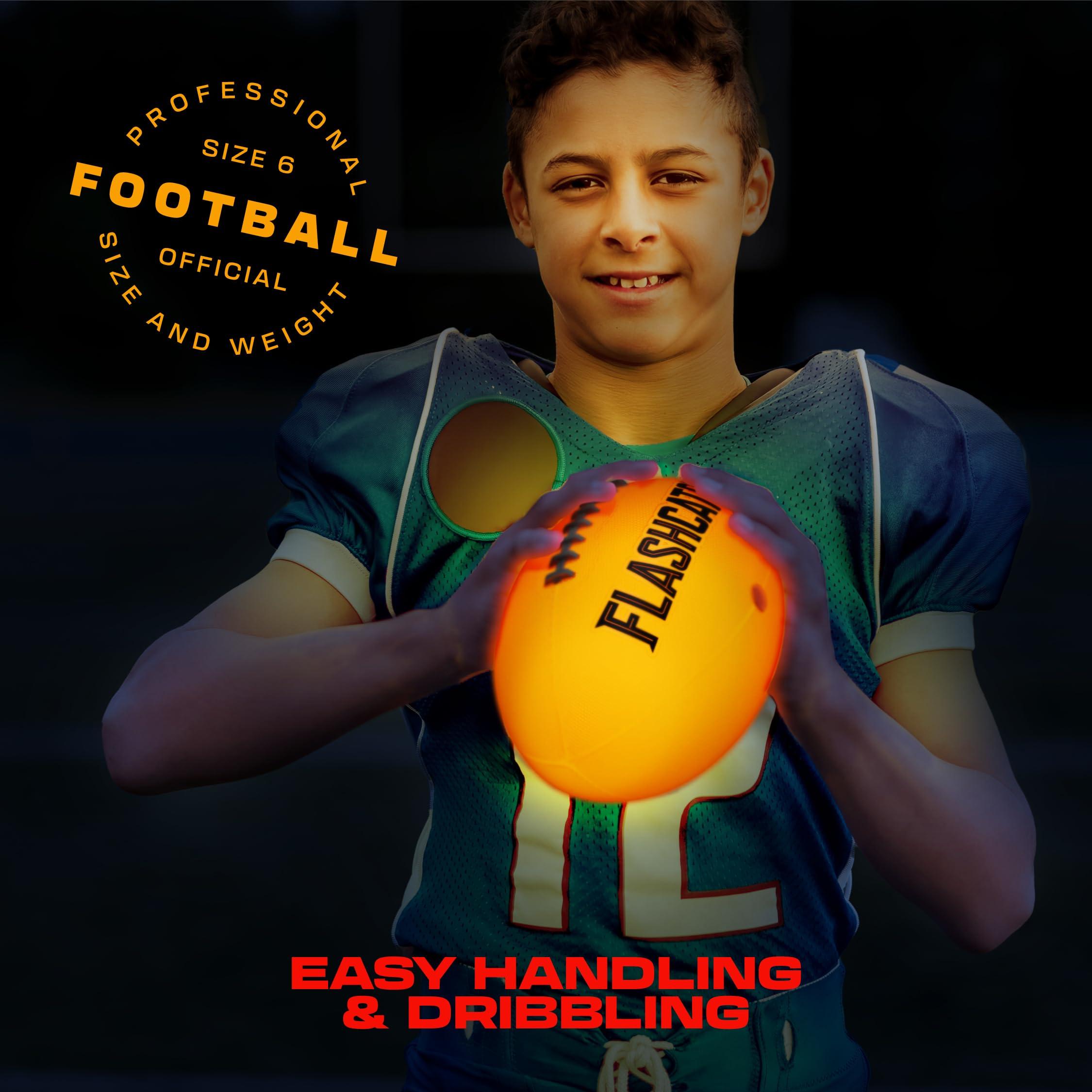 Light Up Football - Glow in the Dark Ball - NO 6 - Boys Gifts - Outdoor Sports, Birthday Gifts for Boys 8-15+ Year Old - Kids Teenage Youth Gift Ideas - Boy Toys Stuff Ages 8 9 10 11 12 13 14 15 - Image 6